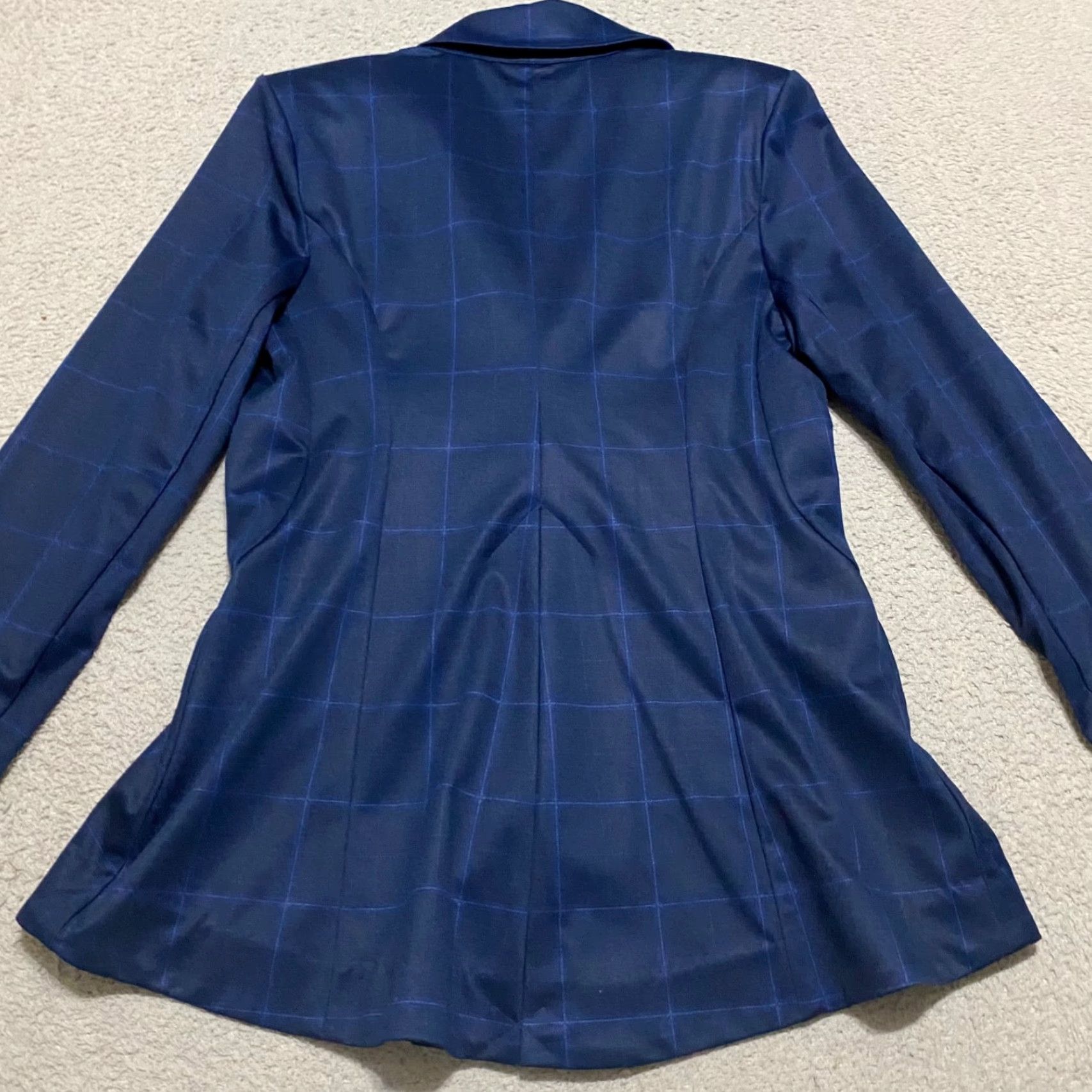 Vintage CAbi Womens Blazer 6 Blue Plaid Windowpane 1 Button Lightweight Size M / US 6-8 / IT 42-44 - 2 Thumbnail