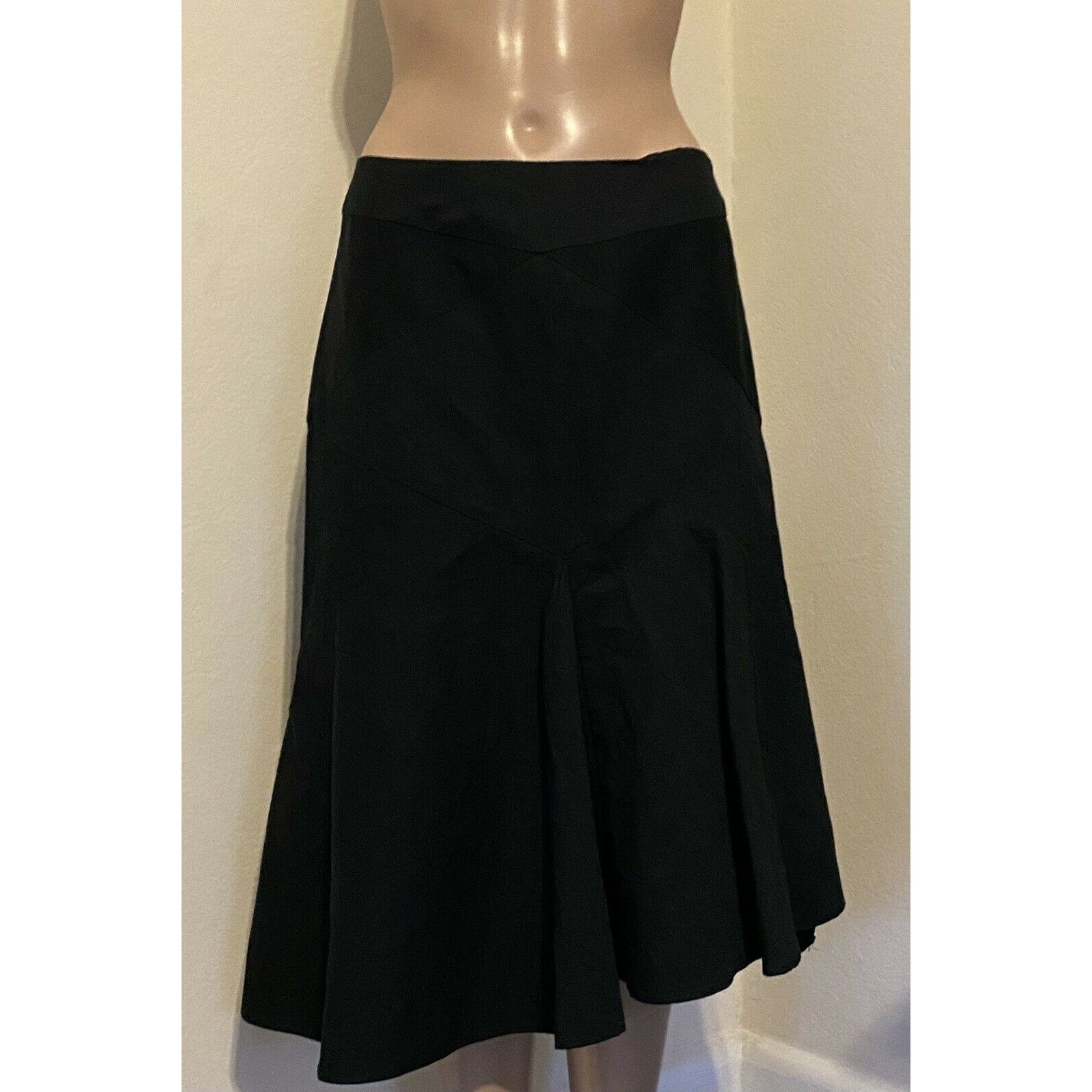 image of Vintage $850 NWT Morgane Le Fay Skirt M Black Godet Mermaid 1930’S M, Women's