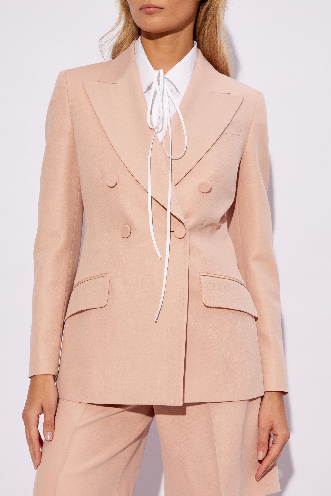 Gucci o1la5ras0526 Double-Breasted Wool Mohair Jacket in Pink Size XS / US 0-2 / IT 36-38 - 3 Thumbnail