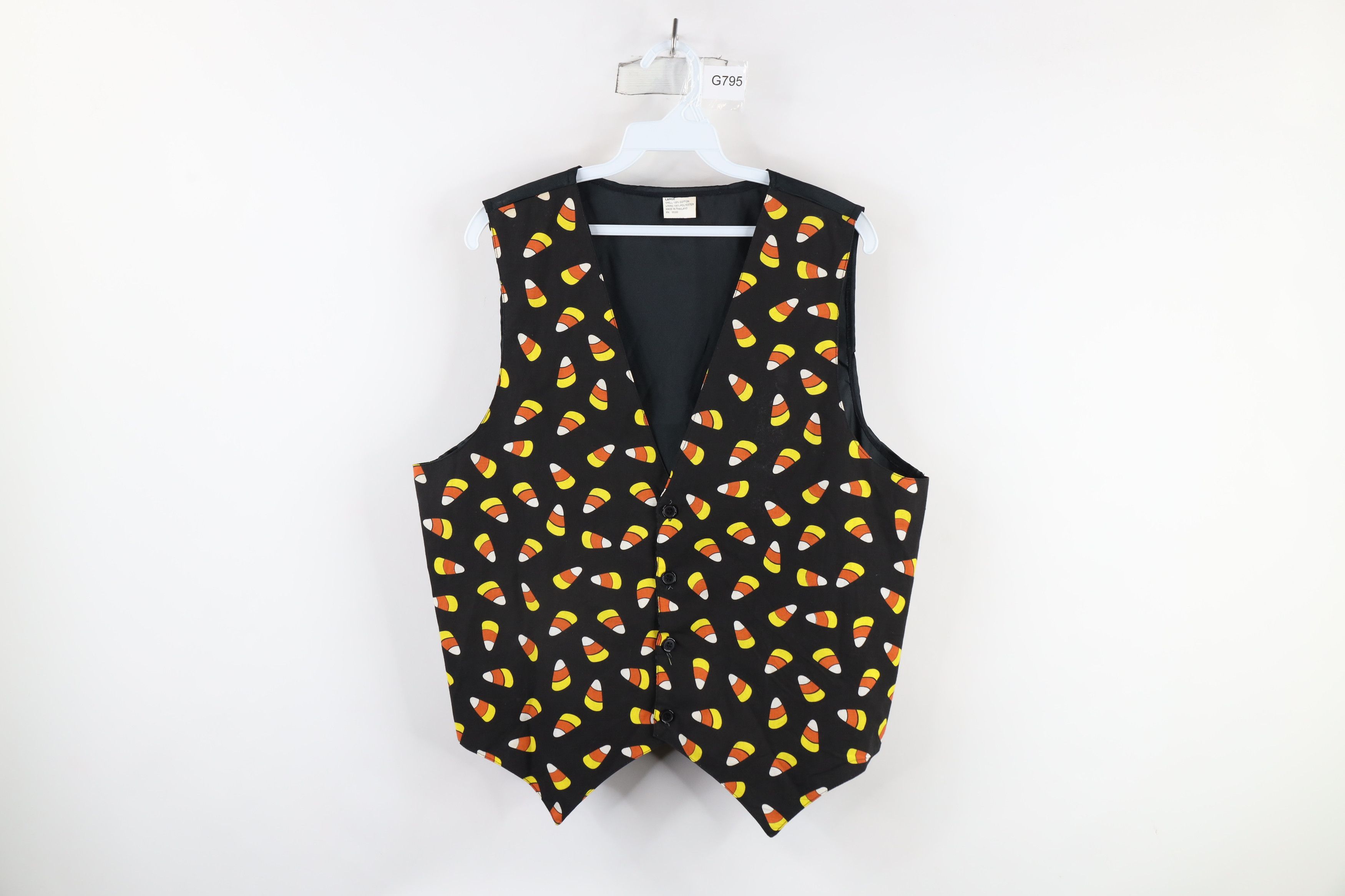 Vintage Vintage 90s Streetwear Candy Corn Tie Back Vest Jacket Size L / US 10 / IT 46 - 1 Thumbnail
