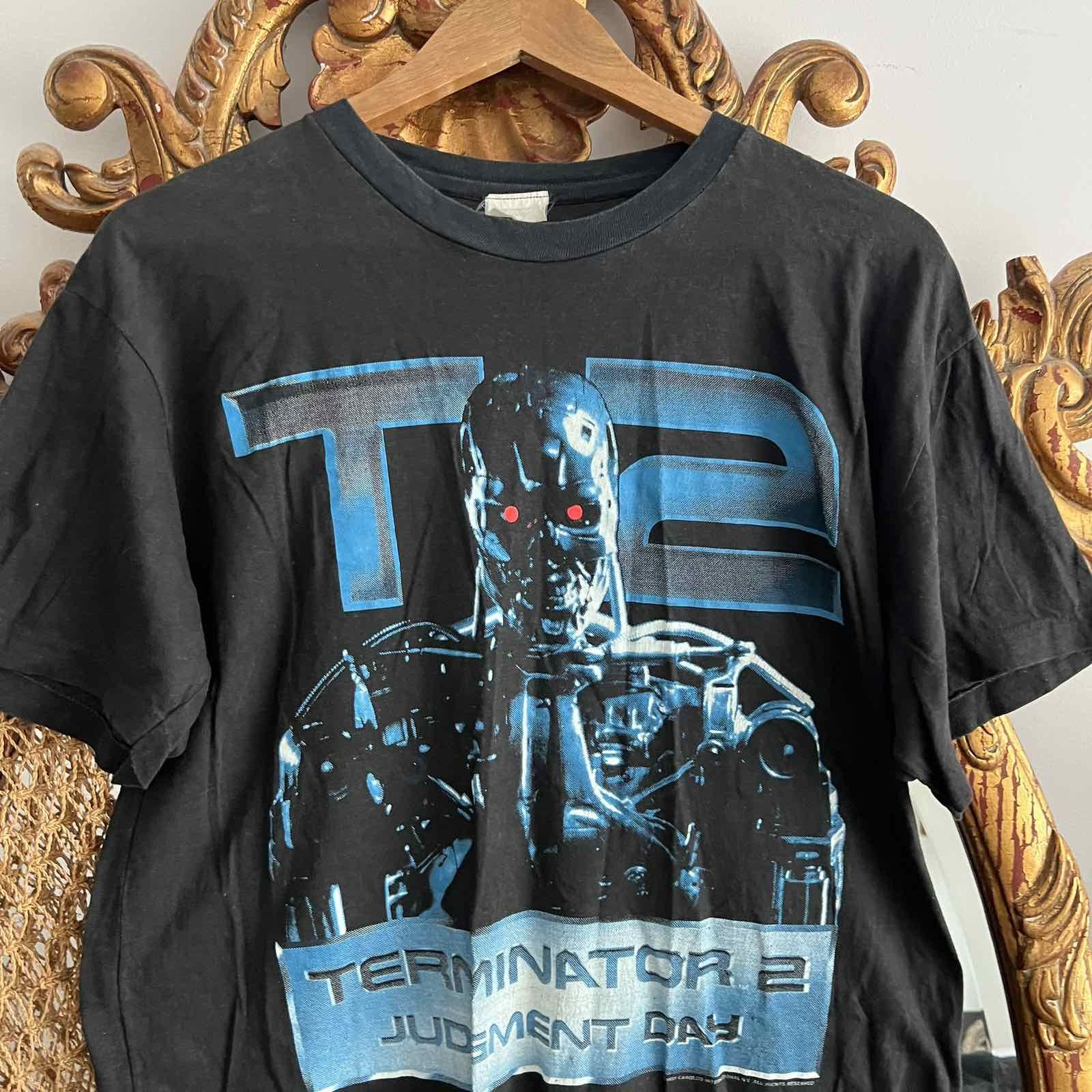 Vintage vintage 1991 TERMINATOR 2 judgment day rare design t-shirts Size US XL / EU 56 / 4 - 4 Thumbnail