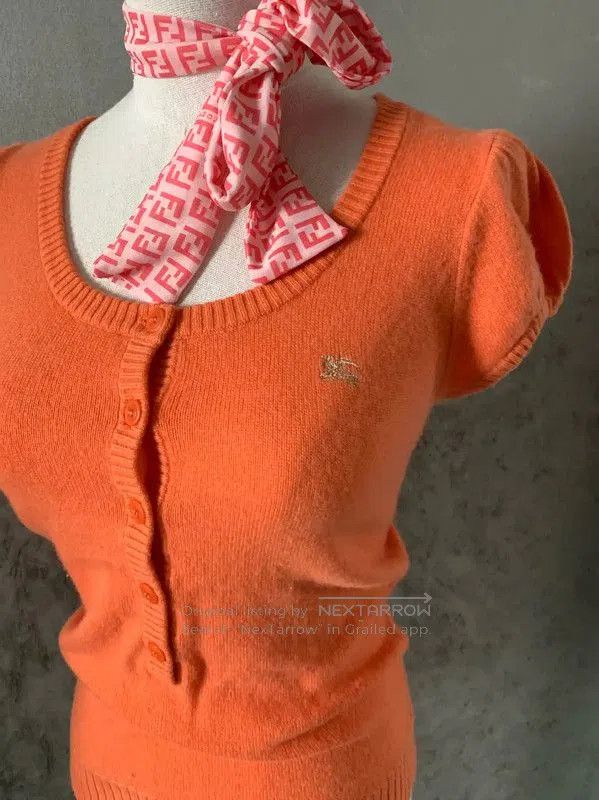 Burberry Burberry Orange Wool Blend Short Sleeve Top. Size M / US 6-8 / IT 42-44 - 2 Thumbnail