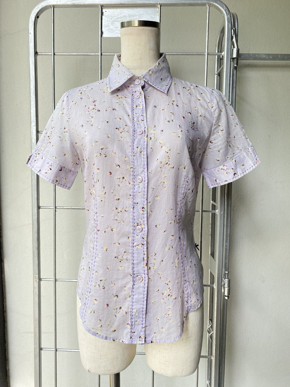 Paul Smith Paul Smith Women Lilac Floral Shirt Size S / US 4 / IT 40 - 1 Thumbnail