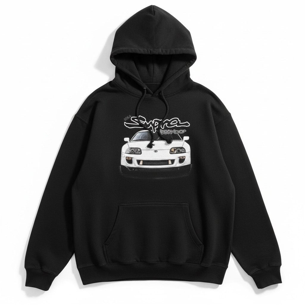 Independent Trading Co. Toyota Supra MK4 Turbo Black Hoodie Racing R Built L/XL Size US XL / EU 56 / 4 - 1 Thumbnail