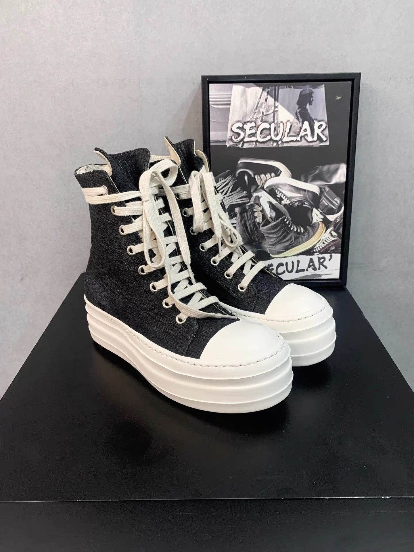 Rick Owens Rick Owens Waxed Double Stacked Ramones K34 Size US 6 / IT 36 - 4 Thumbnail