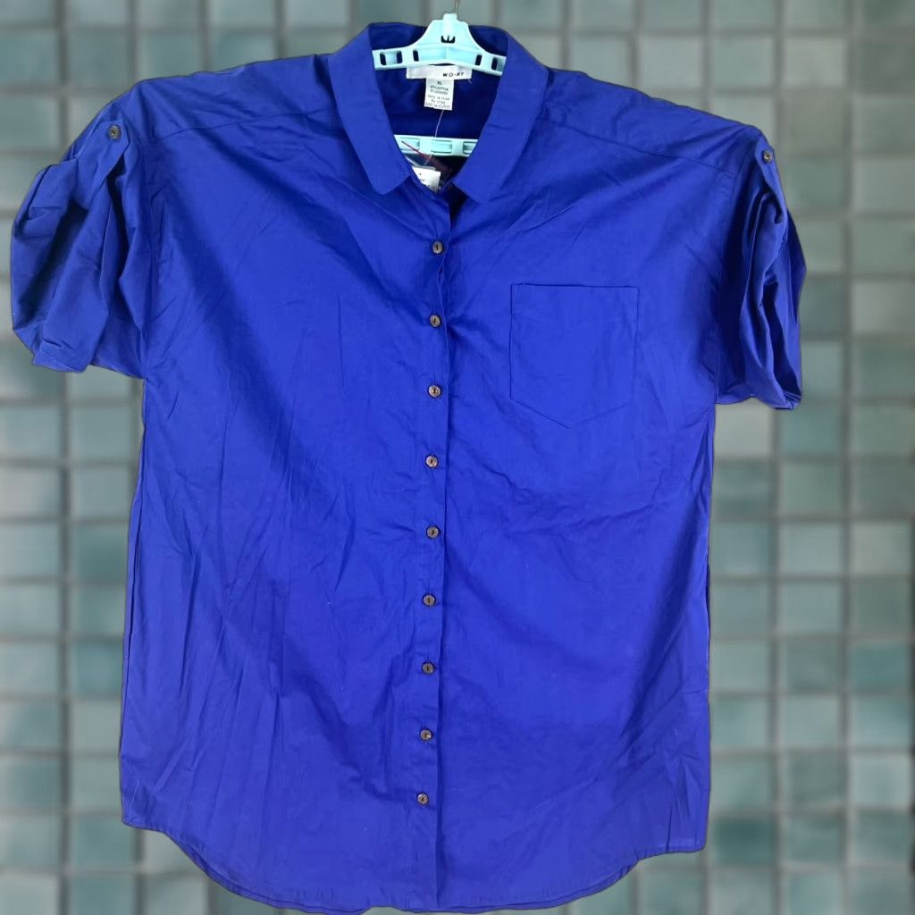 Vintage VINTAGE WDNY Women's Button-Up Shirt XL Blue Pockets 90s Casual Top Size XL / US 12-14 / IT 48-50 - 1 Thumbnail