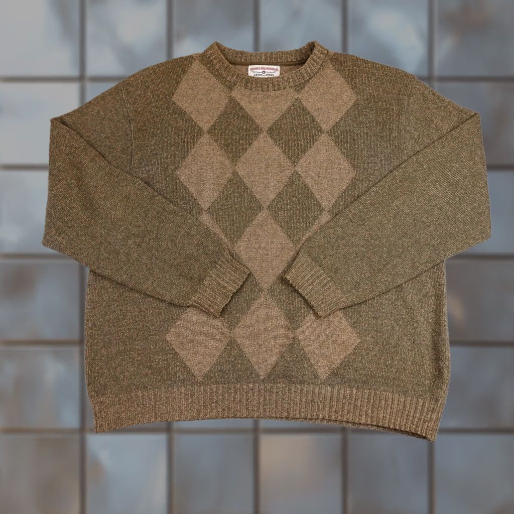 Vintage VINTAGE Boca Classics Sweater Mens 2XL Green Crewneck Argyle Knit Pullover 90s Size US XXL / EU 58 / 5 - 1 Thumbnail