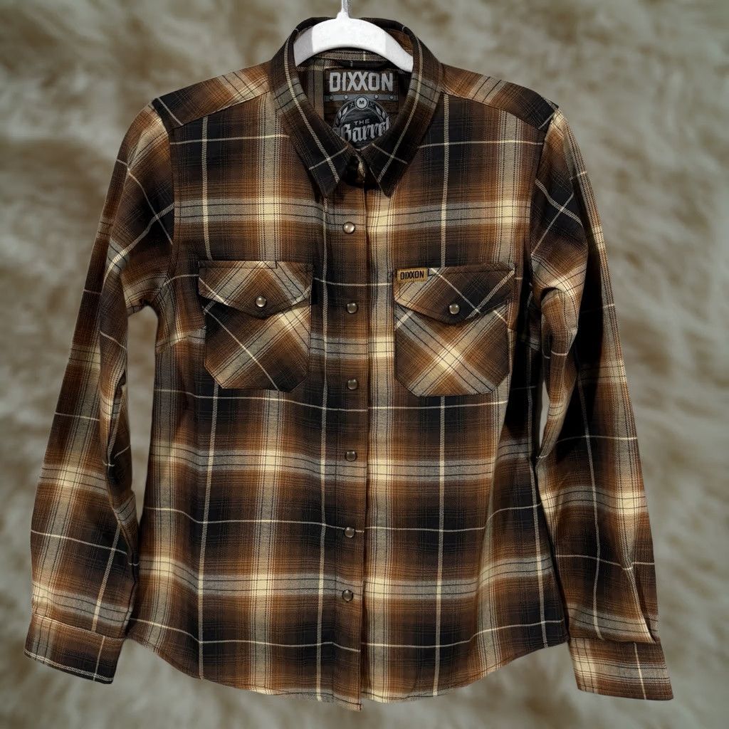 Vintage Dixxon Shirt Womens M Brown Black Plaid Button Snap The Barrel Flannel Casual Casual Shirt Womens M Brown Black Plaid Button Snap The Barrel Flannel Size M / US 6-8 / IT 42-44 - 1 Thumbnail