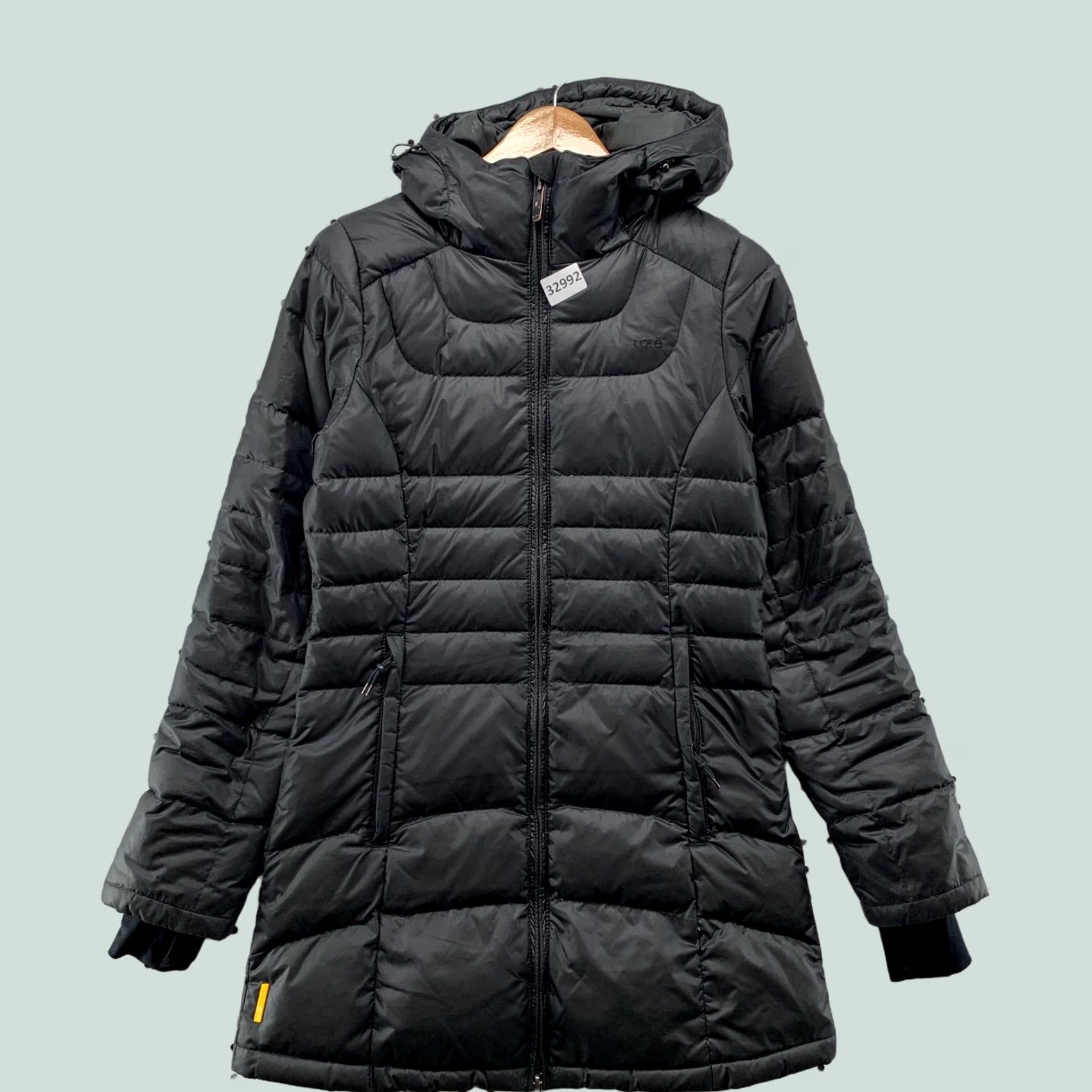 Vintage LOLE Womens Puffer Coat Black XS Long Hooded Down Jacket Size XS / US 0-2 / IT 36-38 - 1 Thumbnail