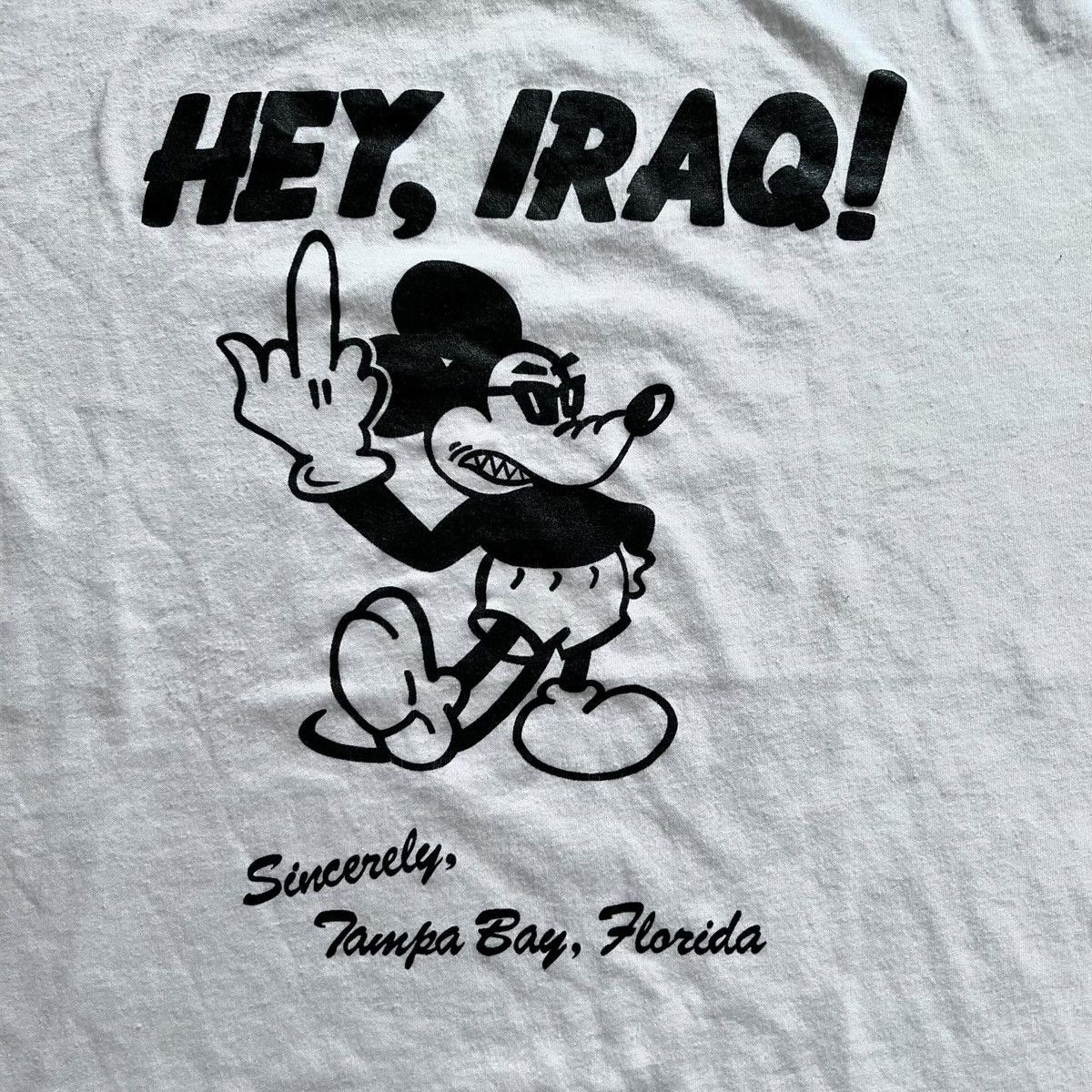 Mickey Mouse Movie Vintage Vintage 80s Hey Iraq Mickey Mouse Middle Finger Grailed