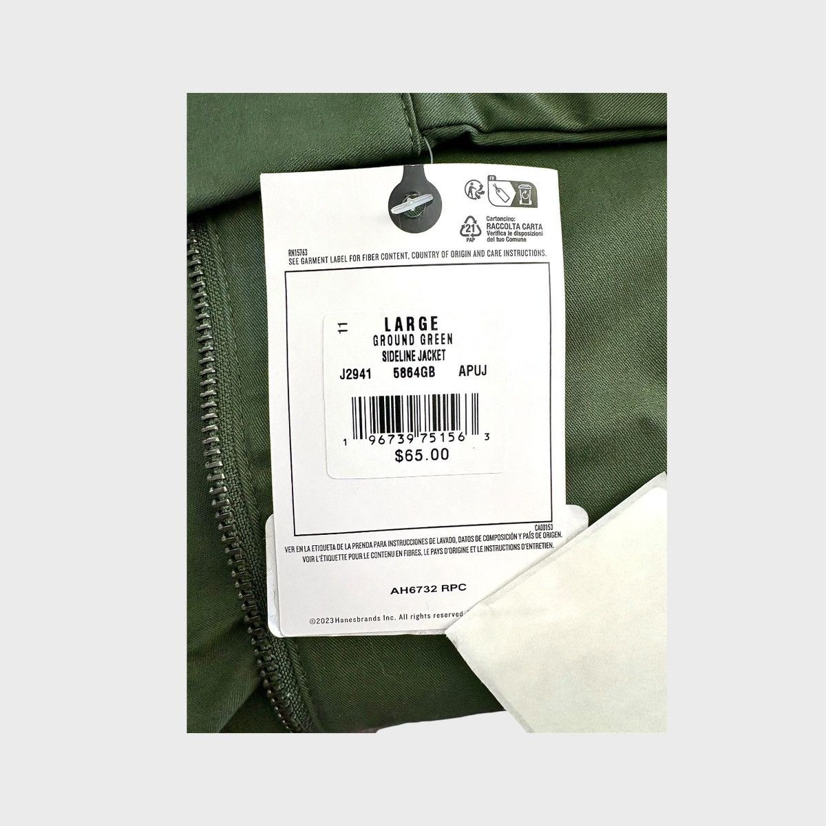 Champion Champion Sideline Mens Green Full Zip Jacket Sz L Size US L / EU 52-54 / 3 - 12 Thumbnail