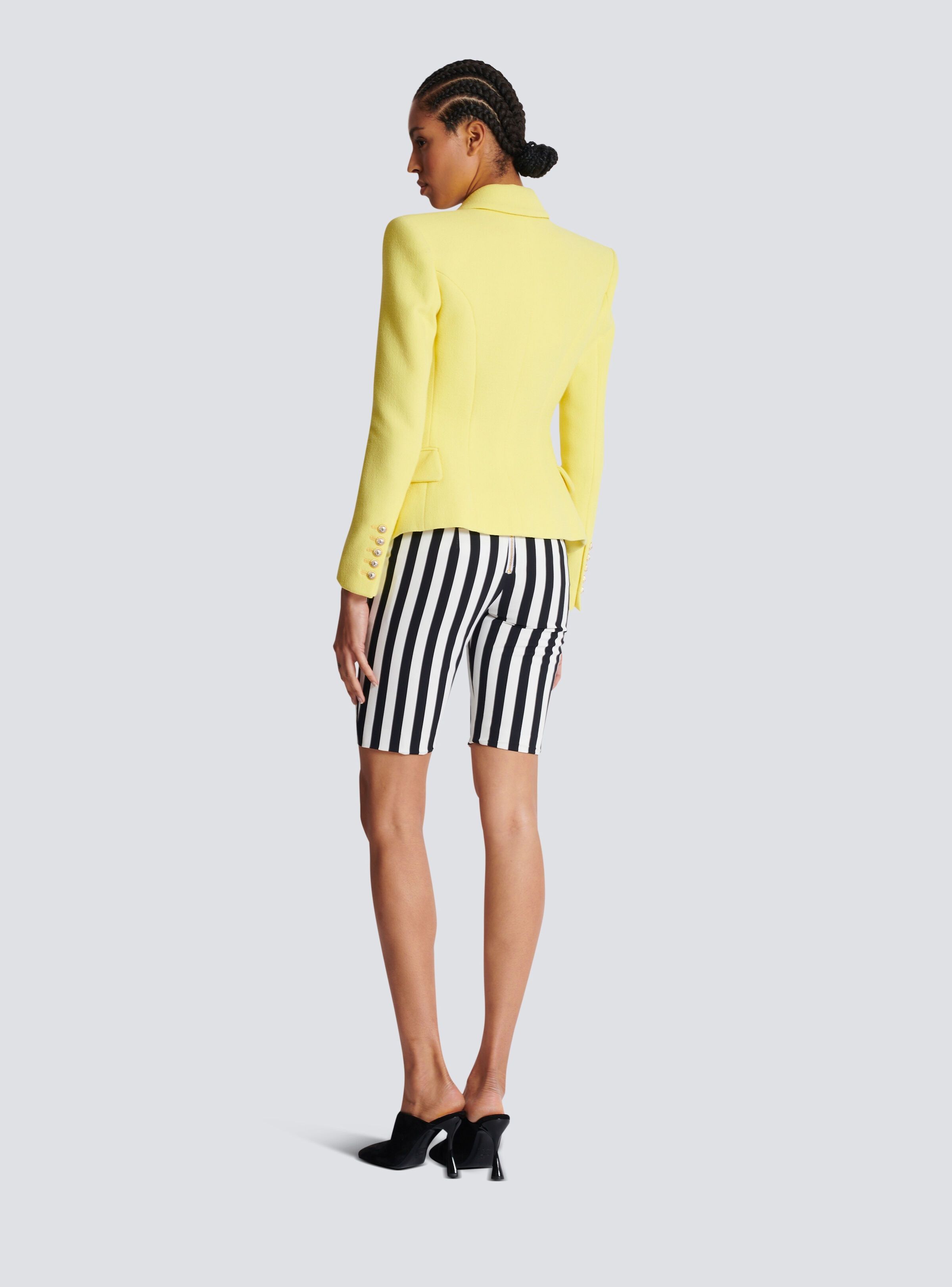 Balmain o1s1wg110825 Peak Lapel Two Tone Blazer in Yellow Size M / US 6-8 / IT 42-44 - 5 Thumbnail