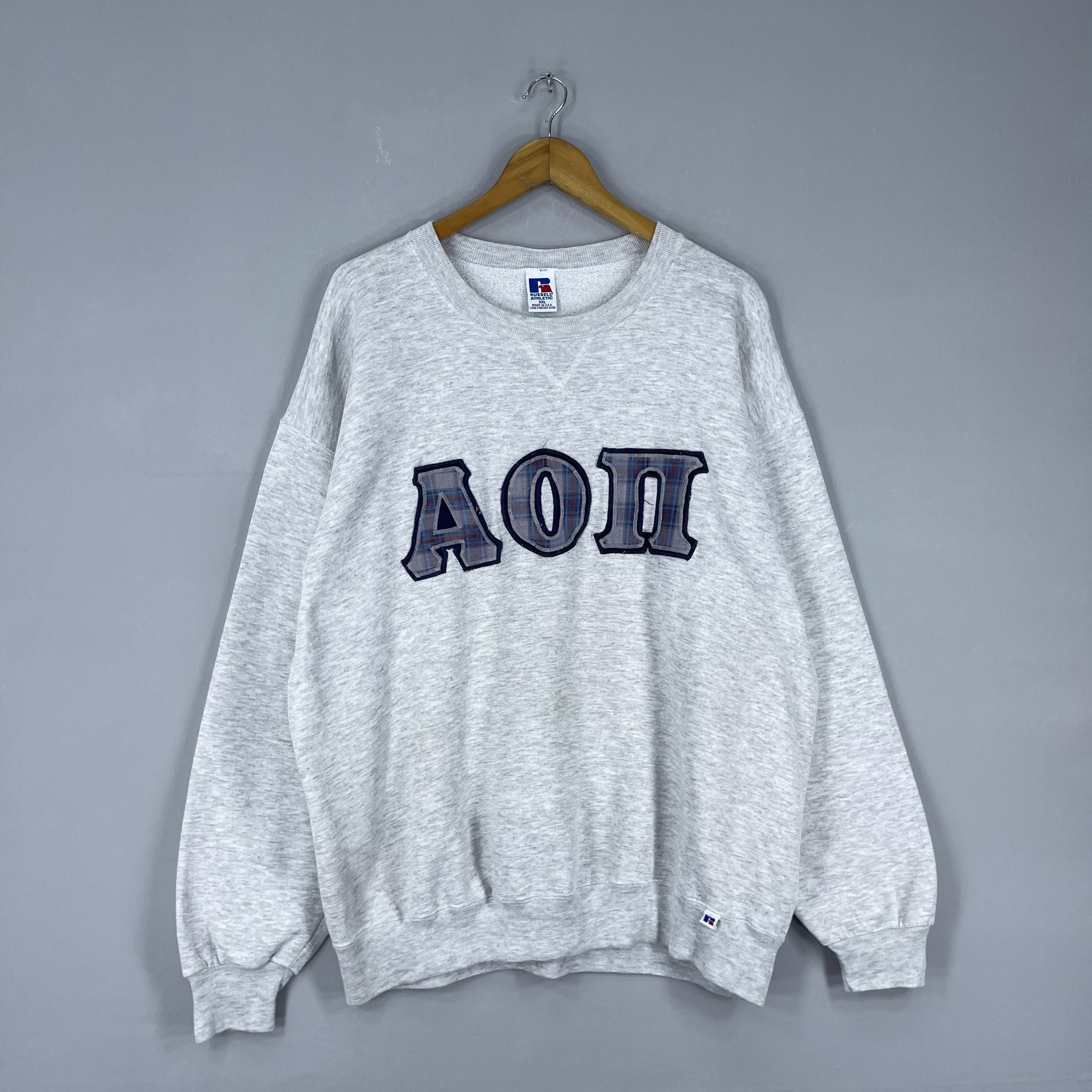 Vintage Vintage 90's AON University Spellout Embroidery Sweatshirt Size US XL / EU 56 / 4 - 4 Thumbnail