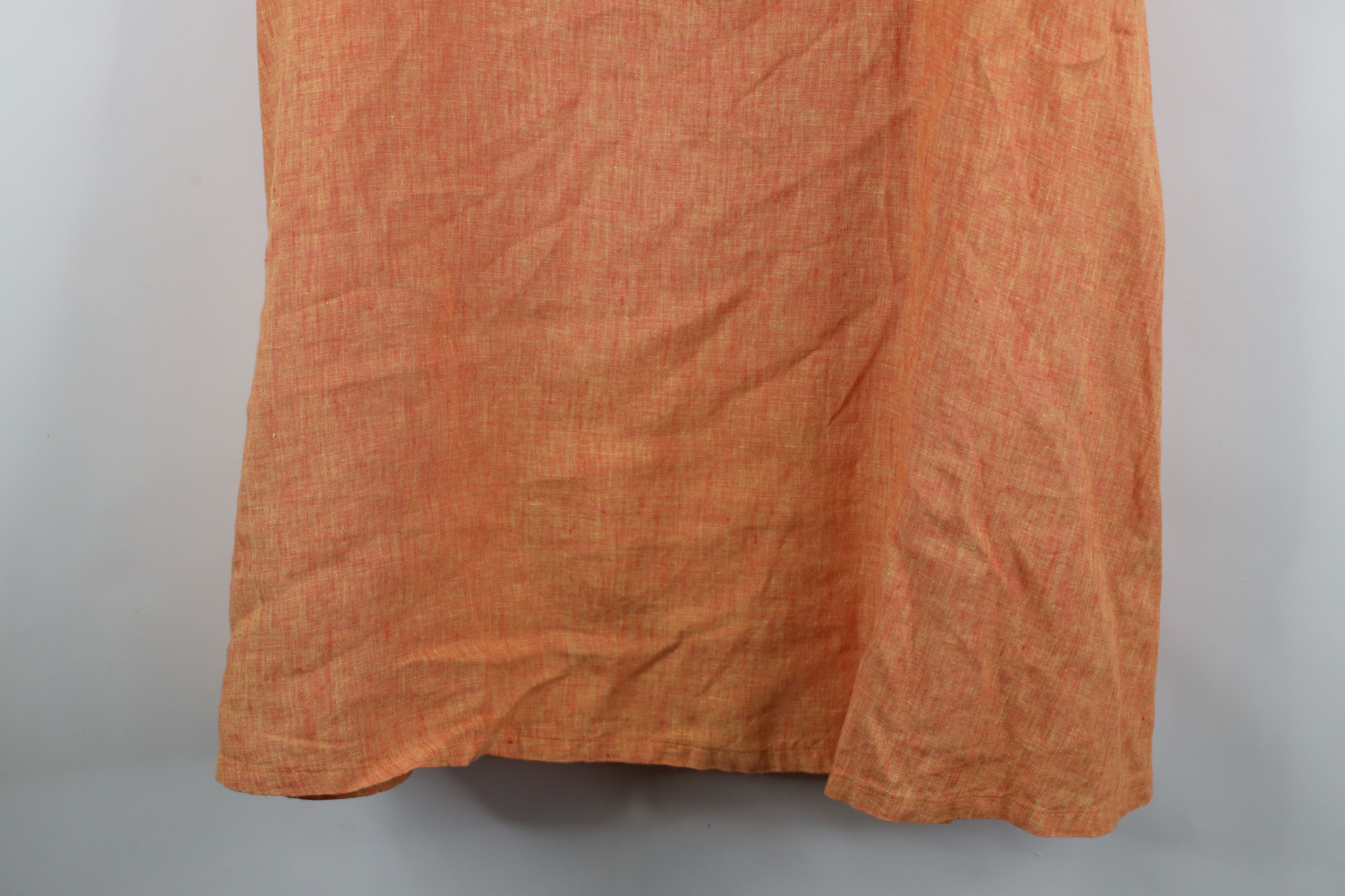 Bryn Walker × Vintage Bryn Walker Lagenlook Linen Pocket Tunic Shirt Orange USA Size L / US 10 / IT 46 - 4 Thumbnail