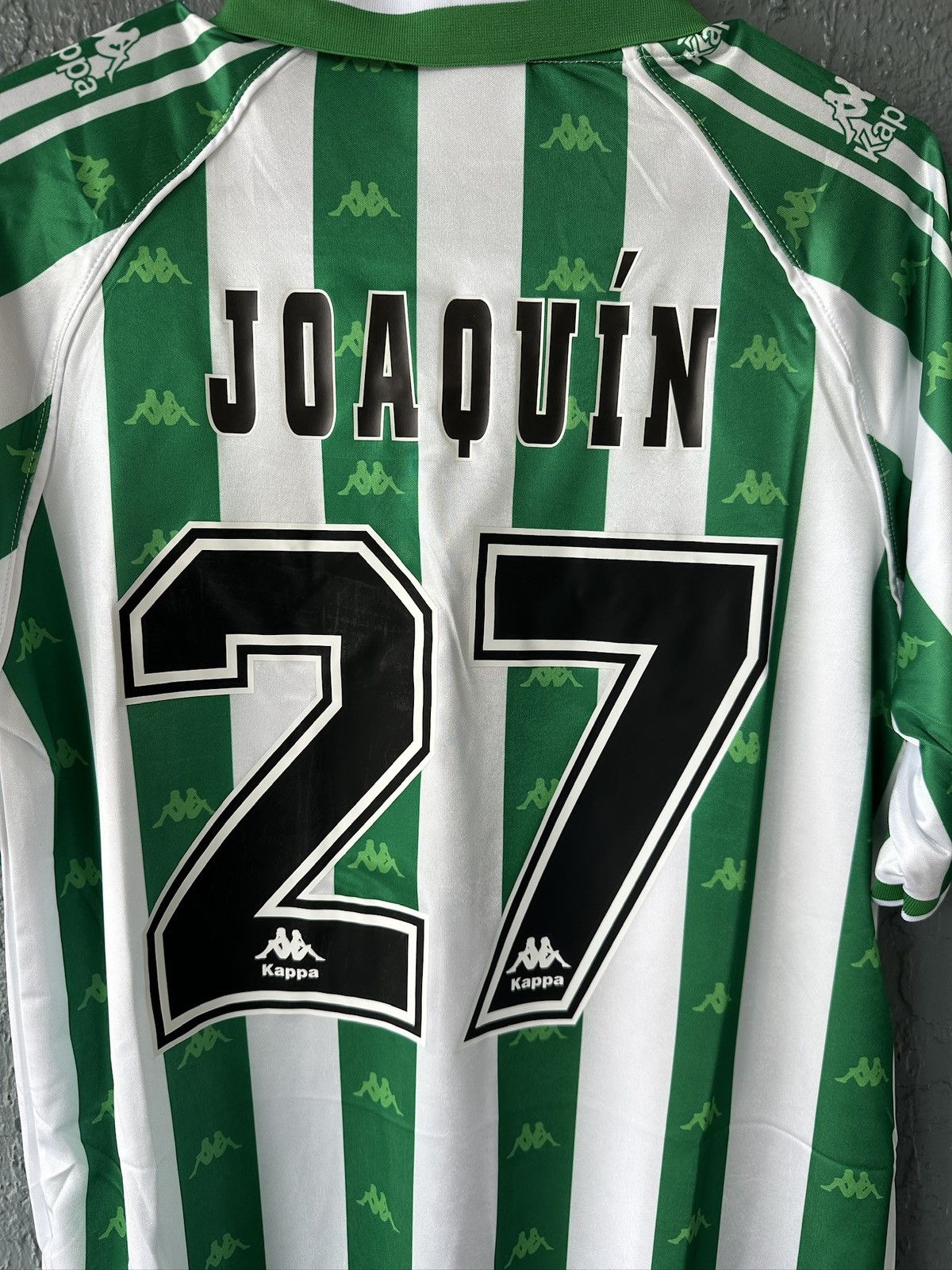 Kappa Real Betis Joaquin #27 Retro Soccer Jersey Home Green 95/97 Size US XL / EU 56 / 4 - 9 Thumbnail