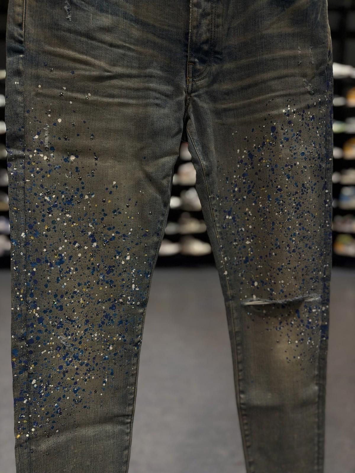 Amiri Size 32 Amiri Blue Crystal Painter Jeans 100% Authentic NEW Size US 32 / EU 48 - 3 Thumbnail