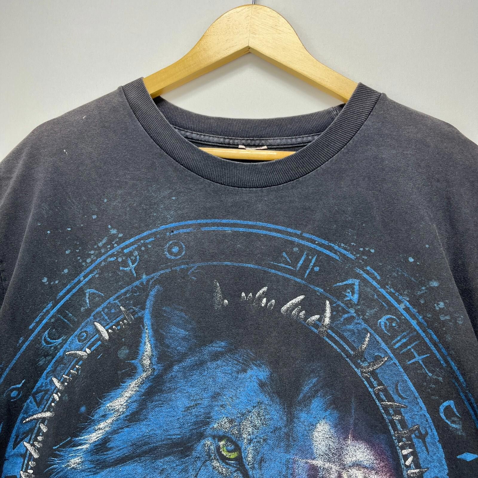Vintage 90s Sun Faded Wolf Dog Nature T Shirt XL
