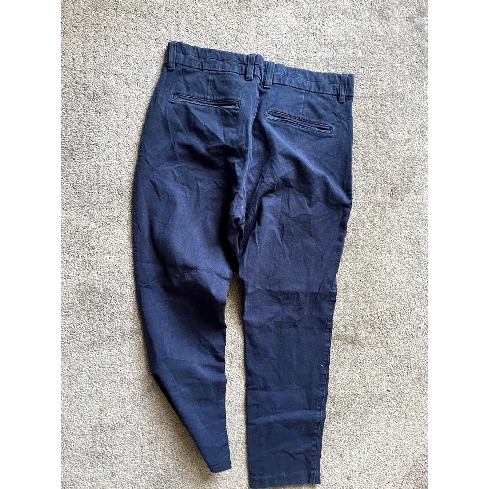 Gap VINTAGE GAP Women's Cropped Pants Size 12 Navy Blue City Style Casual Straight Leg Size 34" / US 12 / IT 48 - 3 Thumbnail