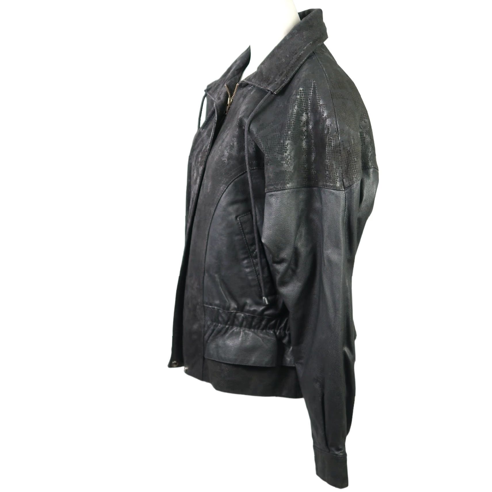 Vintage VINTAGE Wilsons Leather Snake Jacket Leather Suede Feminine 90s Biker Women's M Black Long Sleeve Zip Fall/Winter Casual Womens Size M / US 6-8 / IT 42-44 - 3 Thumbnail