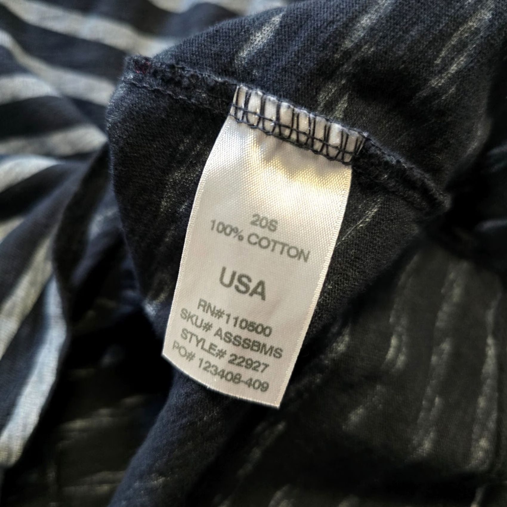 Vintage Fresh Produce Top Womens Medium Gray Striped V Neck Stretch Casual Capsule Shirt Size M / US 6-8 / IT 42-44 - 7 Thumbnail
