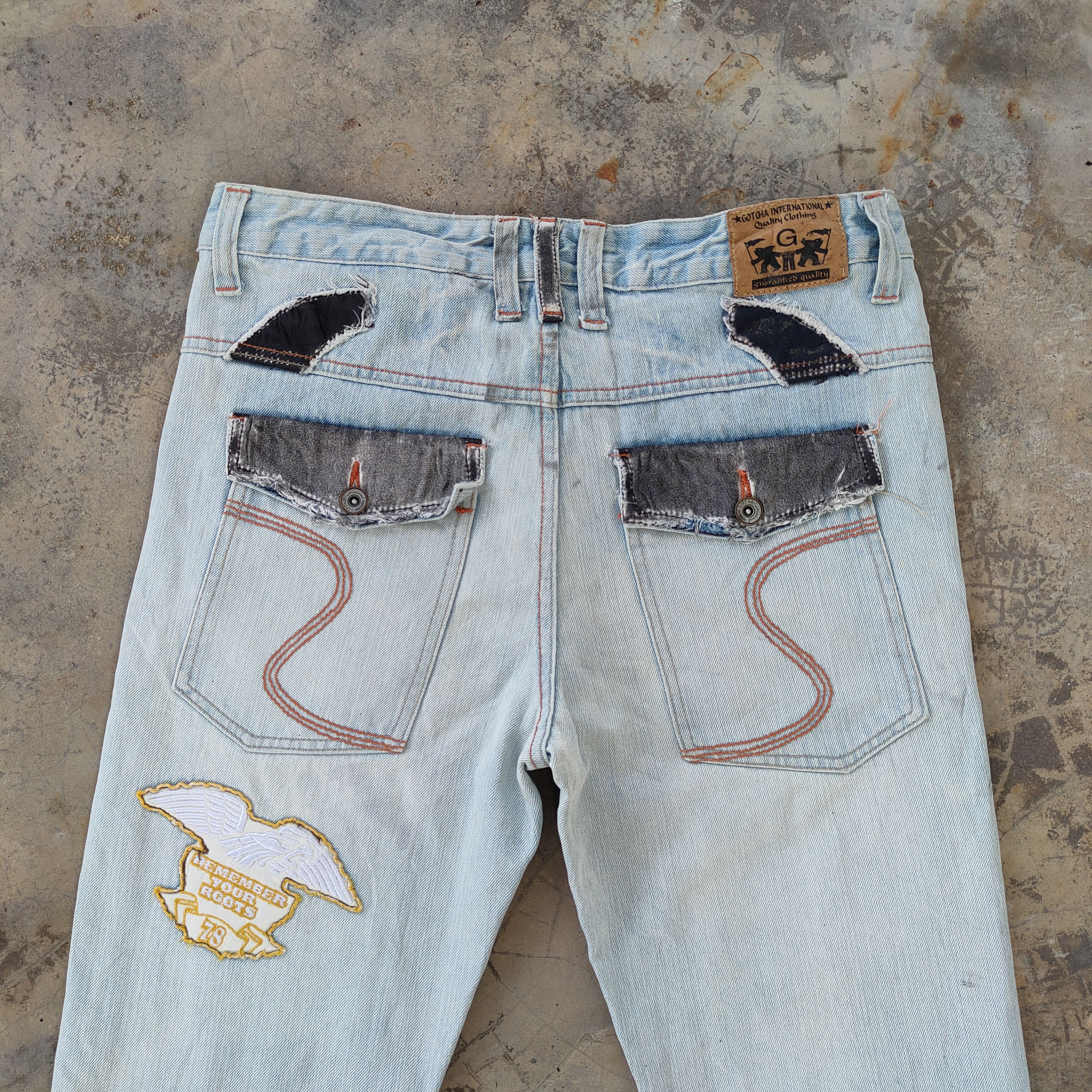 Vintage Gotcha patch light blue jeans pants