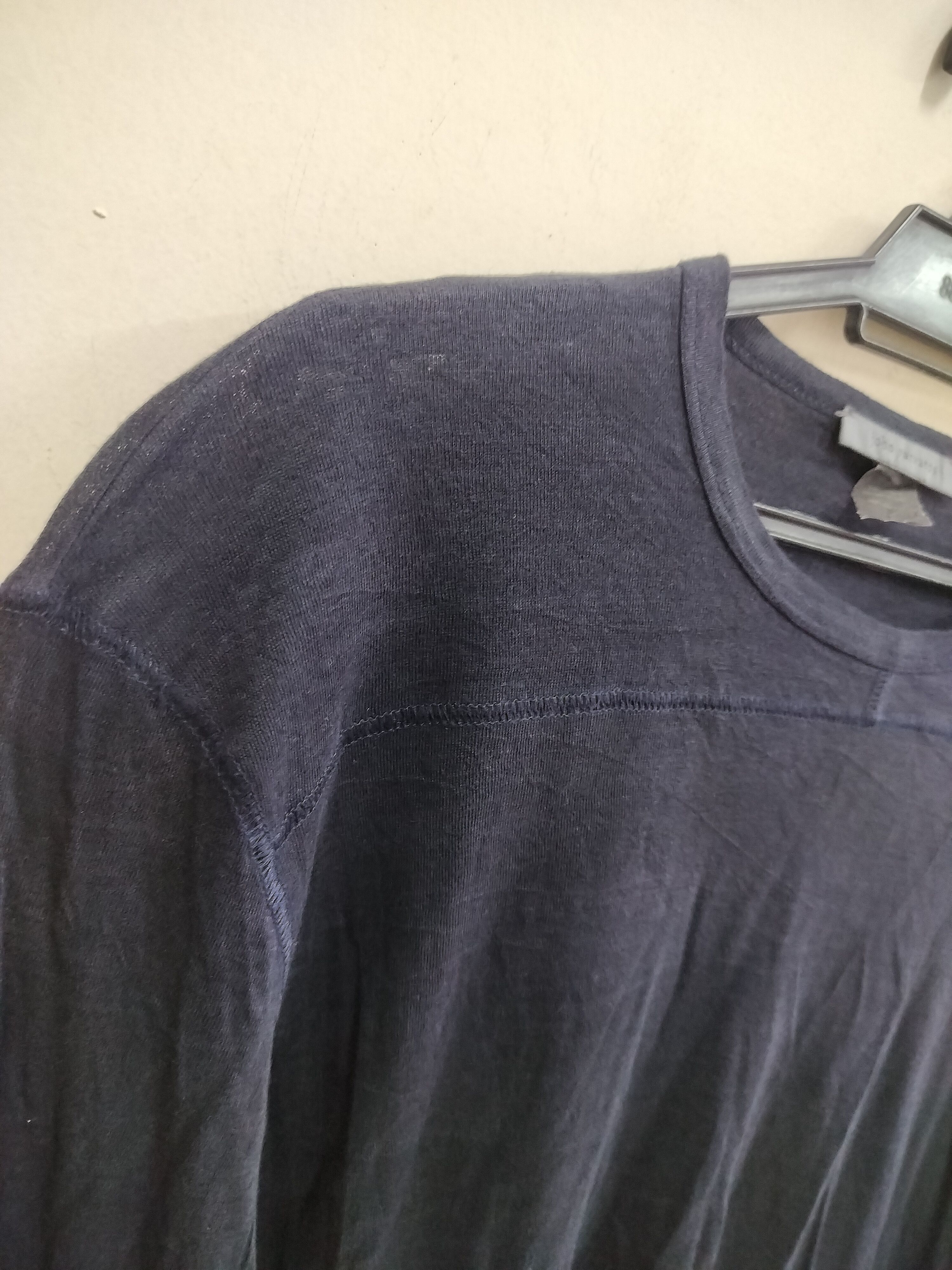 John Varvatos John Varvatos Navy Blue Linen Long Sleeve t-shirt Size US L / EU 52-54 / 3 - 4 Thumbnail