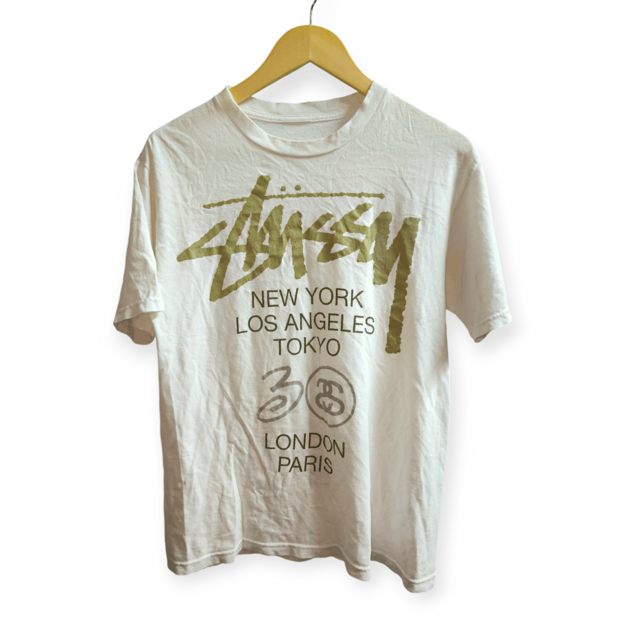 Stussy Collar Distressed World Tour Local Color Tee Size US M / EU 48-50 / 2 - 2 Thumbnail