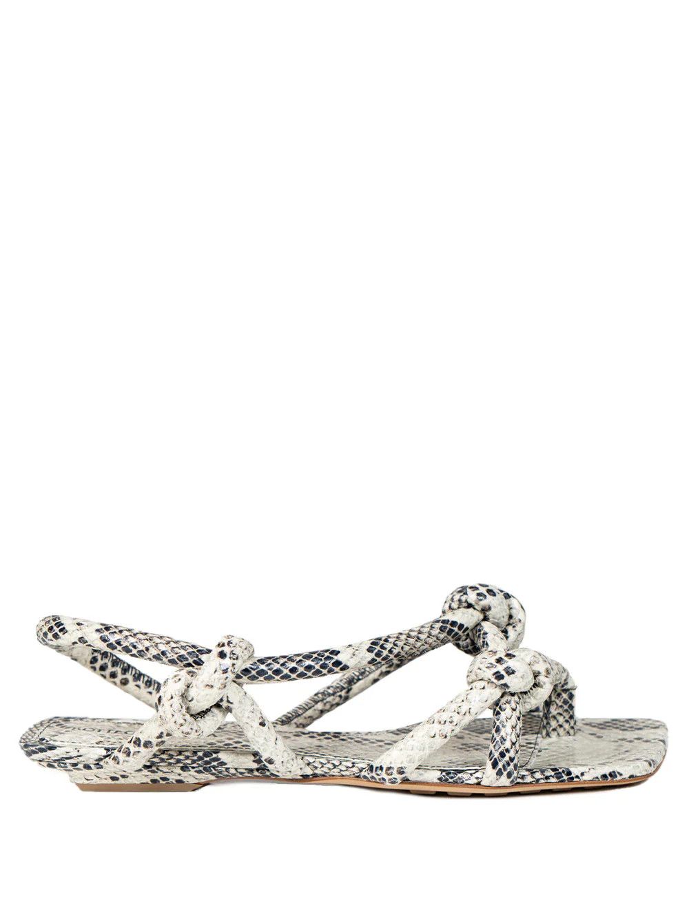 Bottega Veneta o1y0725 Leather Sandals in White/Black Size US 7 / IT 37 - 1 Thumbnail