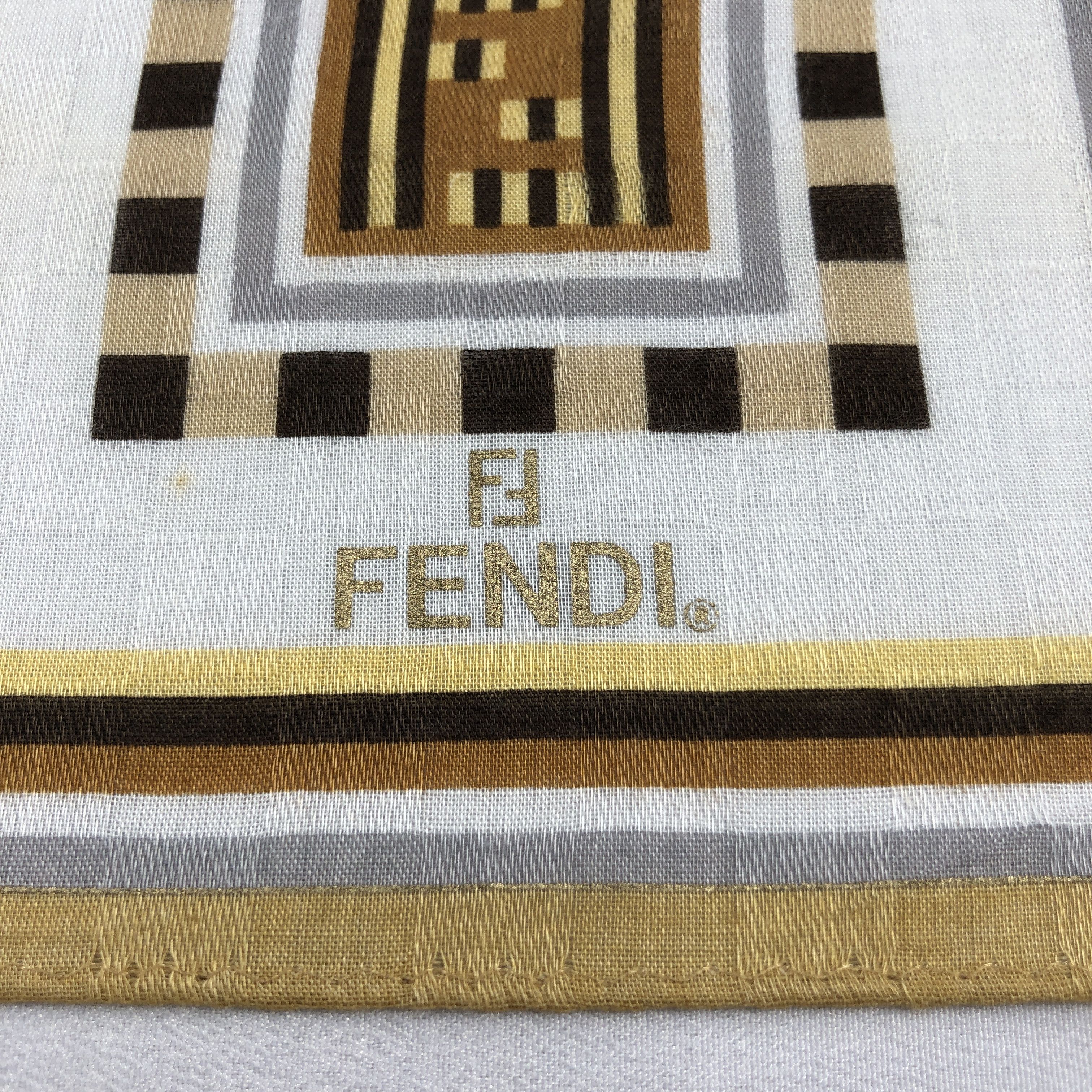 Japanese Brand Fendi Monogram FF Handkerchief Neckerchief Bandana H2998 Size ONE SIZE - 3 Thumbnail