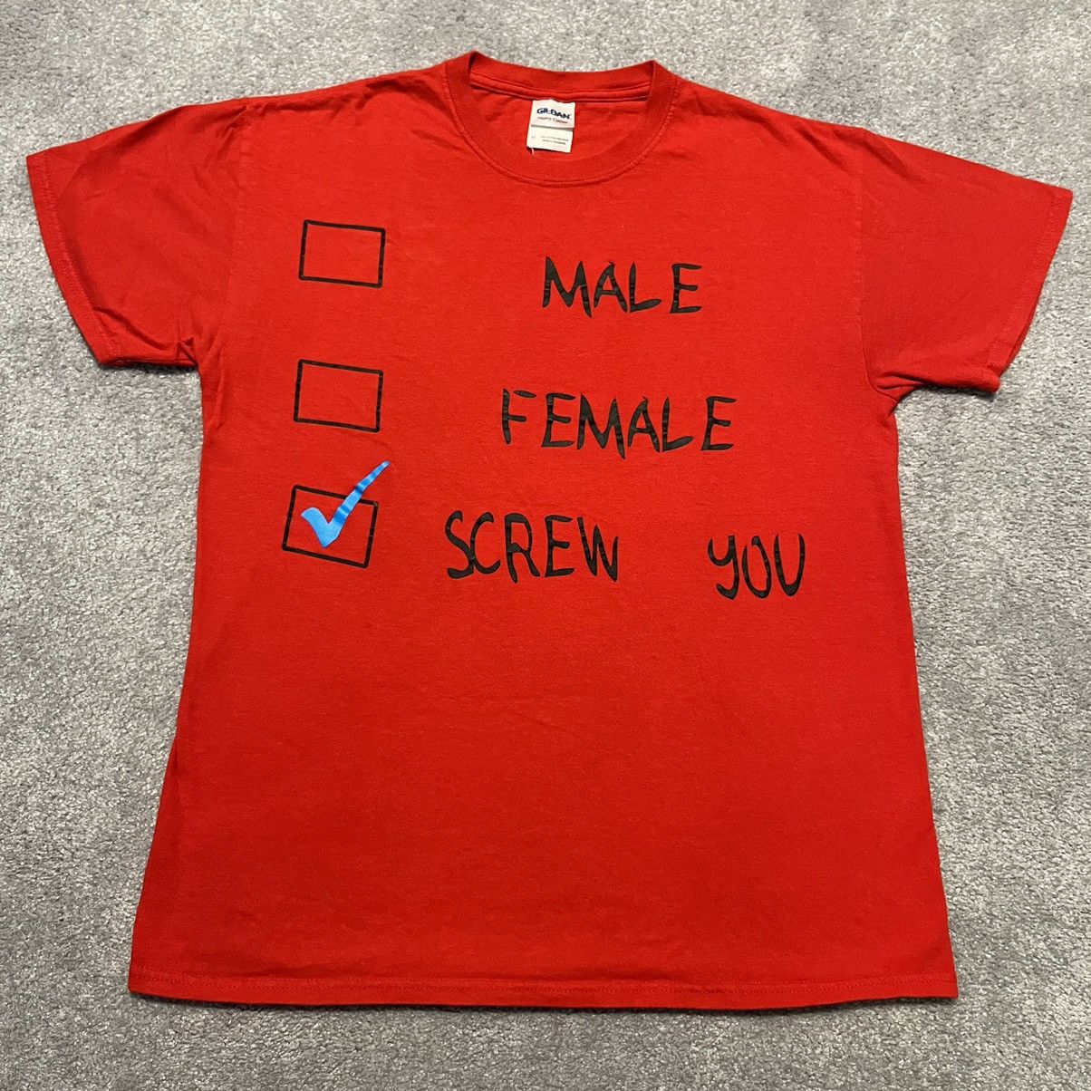 Vintage Vintage 2000s Female Male SCREW YOU Gender Parody Logo Tee Size US M / EU 48-50 / 2 - 1 Thumbnail