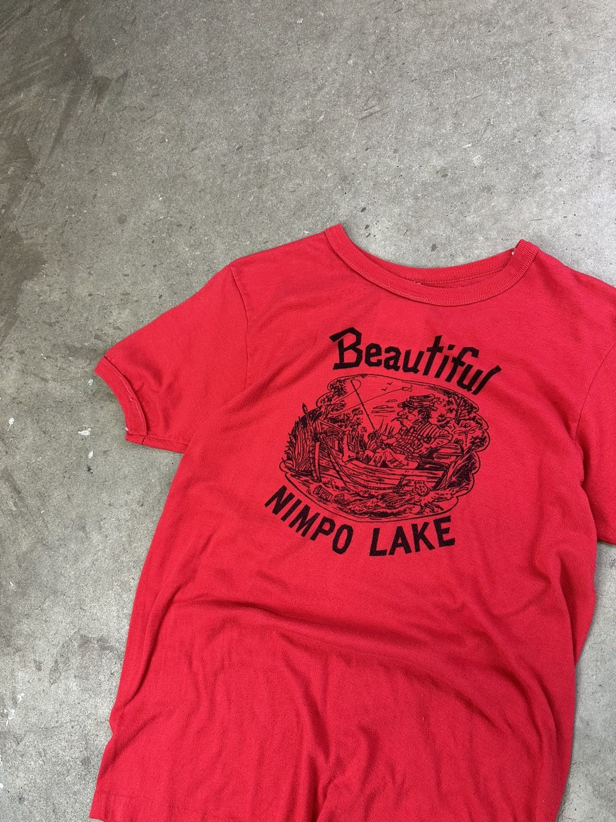 Vintage Nimpo Lake Ringer Tee 80s Canada Graphic Small Red Size US S / EU 44-46 / 1 - 2 Thumbnail