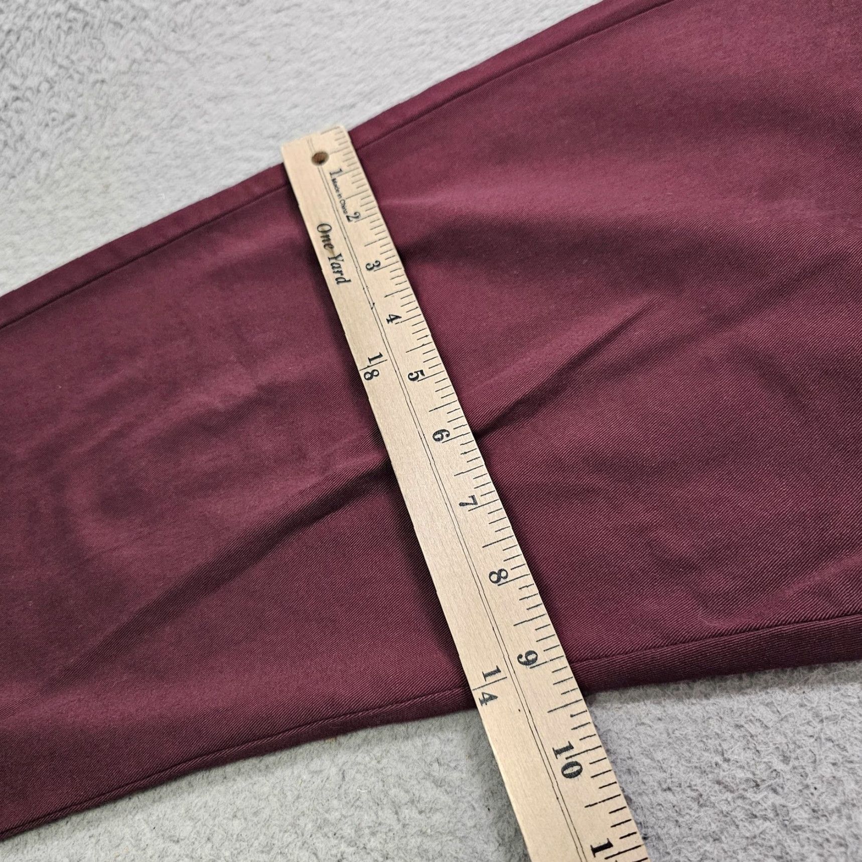 J.Crew J.Crew Chino Pants Mens 33x34 Burgundy Stretch Flat Front Tapered Casual Dress Pants Size US 33 - 6 Thumbnail