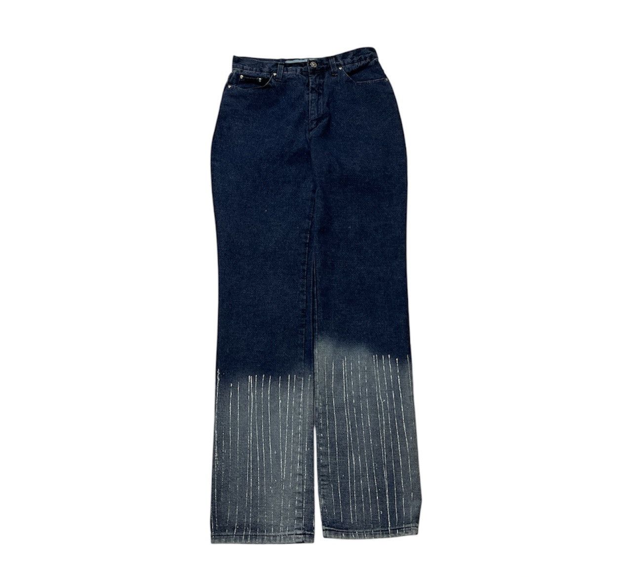 Versace × Versace Jeans Couture × Vintage Vintage Versace Jeans Couture denim pants shiny soaked dip Size 30" / US 8 / IT 44 - 1 Thumbnail