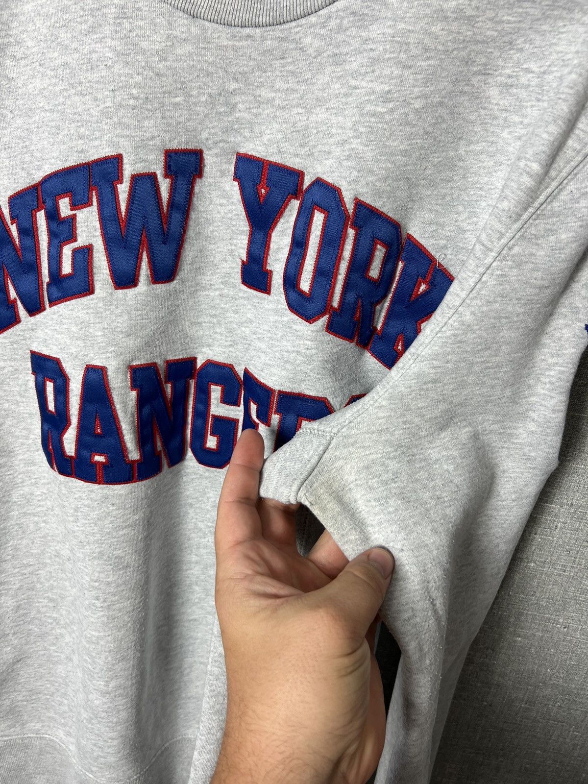 Mitchell & Ness × Vintage Rare Vintage NHL New York Rangers Big Logo Sweatshirt Size US L / EU 52-54 / 3 - 7 Thumbnail