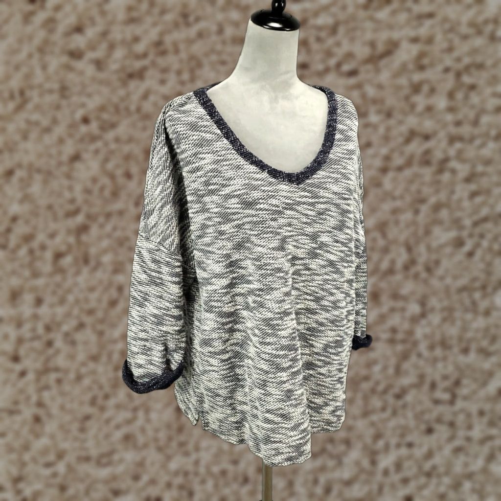 Coldwater Creek Coldwater Creek Sweater Womens 1X Blue Black Heathered Scoop Neck Tunic Size XL / US 12-14 / IT 48-50 - 1 Thumbnail