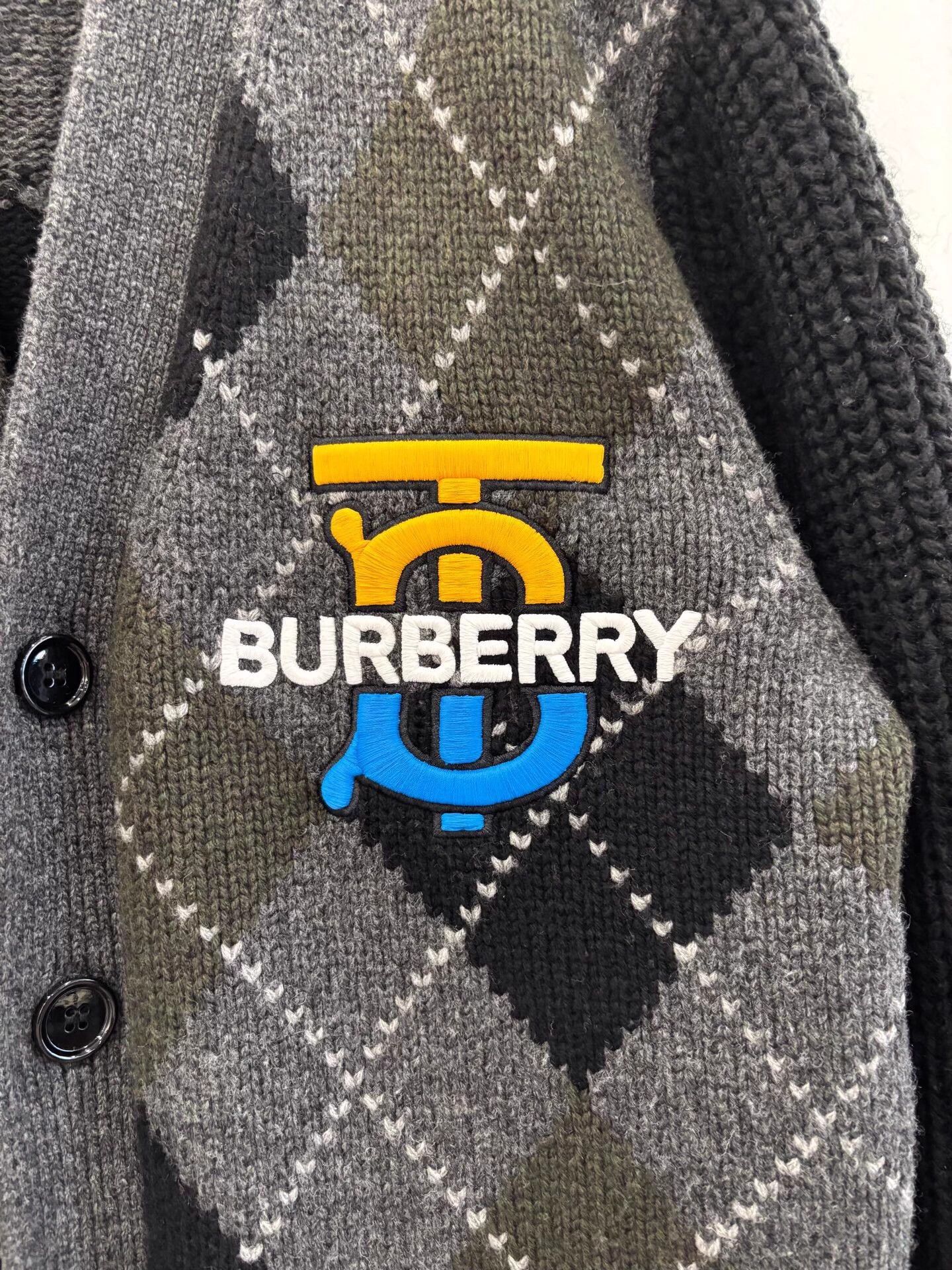 Burberry Burberry gray black check TB logo cardigan men's M Size US M / EU 48-50 / 2 - 5 Thumbnail