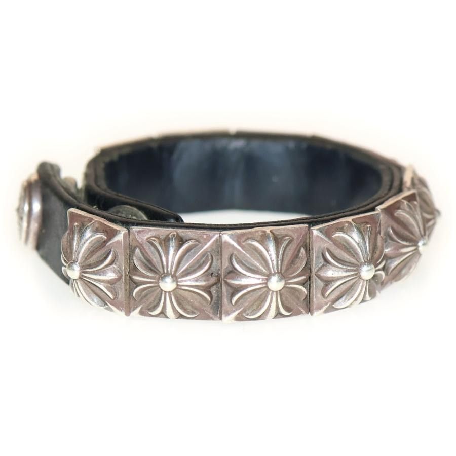 Chrome Hearts Chrome Hearts sapphire cross studs leather bracelet Size ONE SIZE - 3 Thumbnail