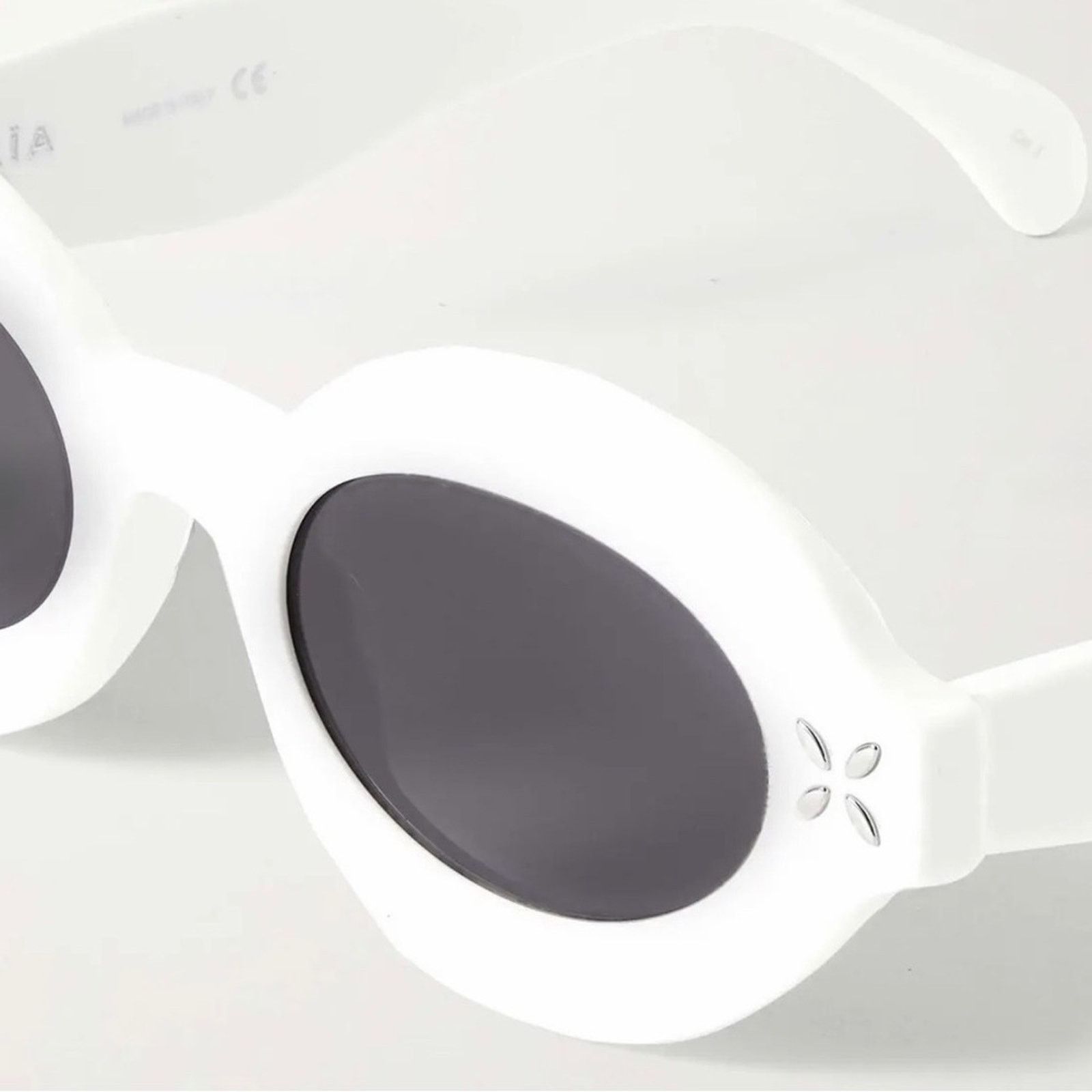 Alaia New! Alaïa White Oval Sunglasses AA0059S 002, Authentic Size ONE SIZE - 13 Thumbnail