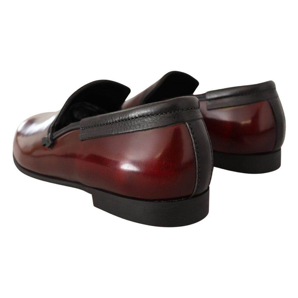 Dolce & Gabbana Dolce & Gabbana Elegant Bordeaux Leather Loafers Size US 7 / EU 40 - 6 Thumbnail