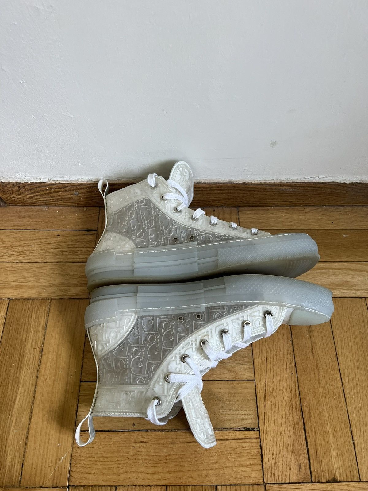 Dior × Kim Jones Dior B23 High 'Raised Dior Oblique - Transparent White' Size US 11 / EU 44 - 3 Thumbnail