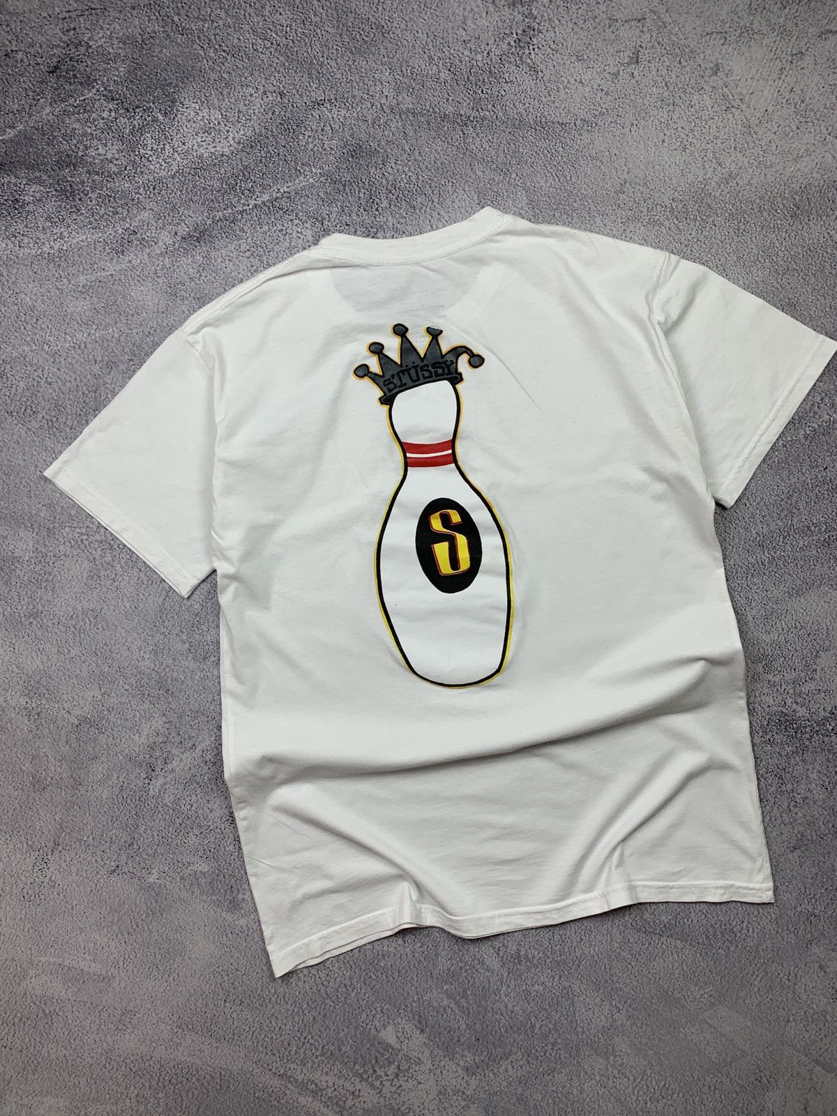 Other Stussy XL White Graphic tshirt Bowling Crown Logo Streetwear Size US XL / EU 56 / 4 - 9 Thumbnail