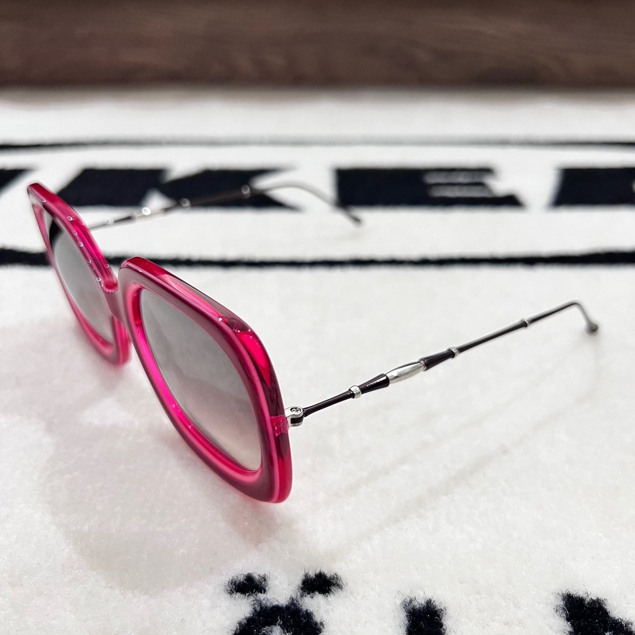 Matsuda Matsuda M2035 5-Barrel Riveted Sunglasses BURGUNDY/PINK Size ONE SIZE - 3 Thumbnail