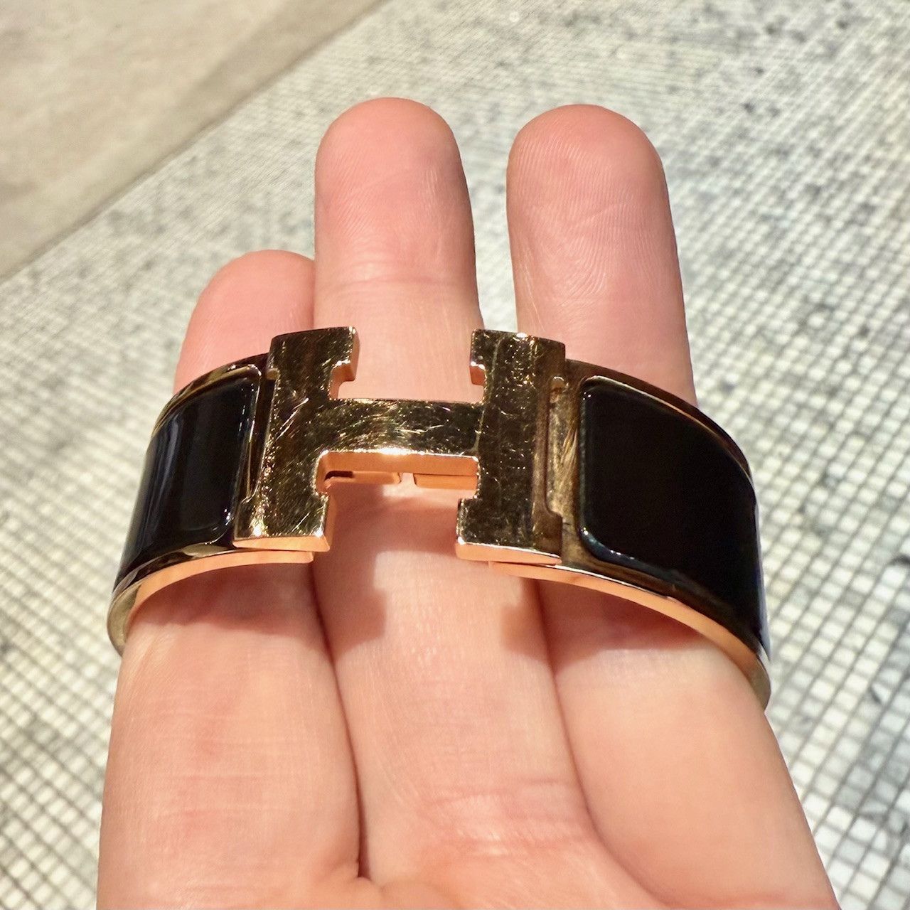 Hermes Hermès Black Enamel GHW Clic Clac H Bracelet Size ONE SIZE - 6 Thumbnail