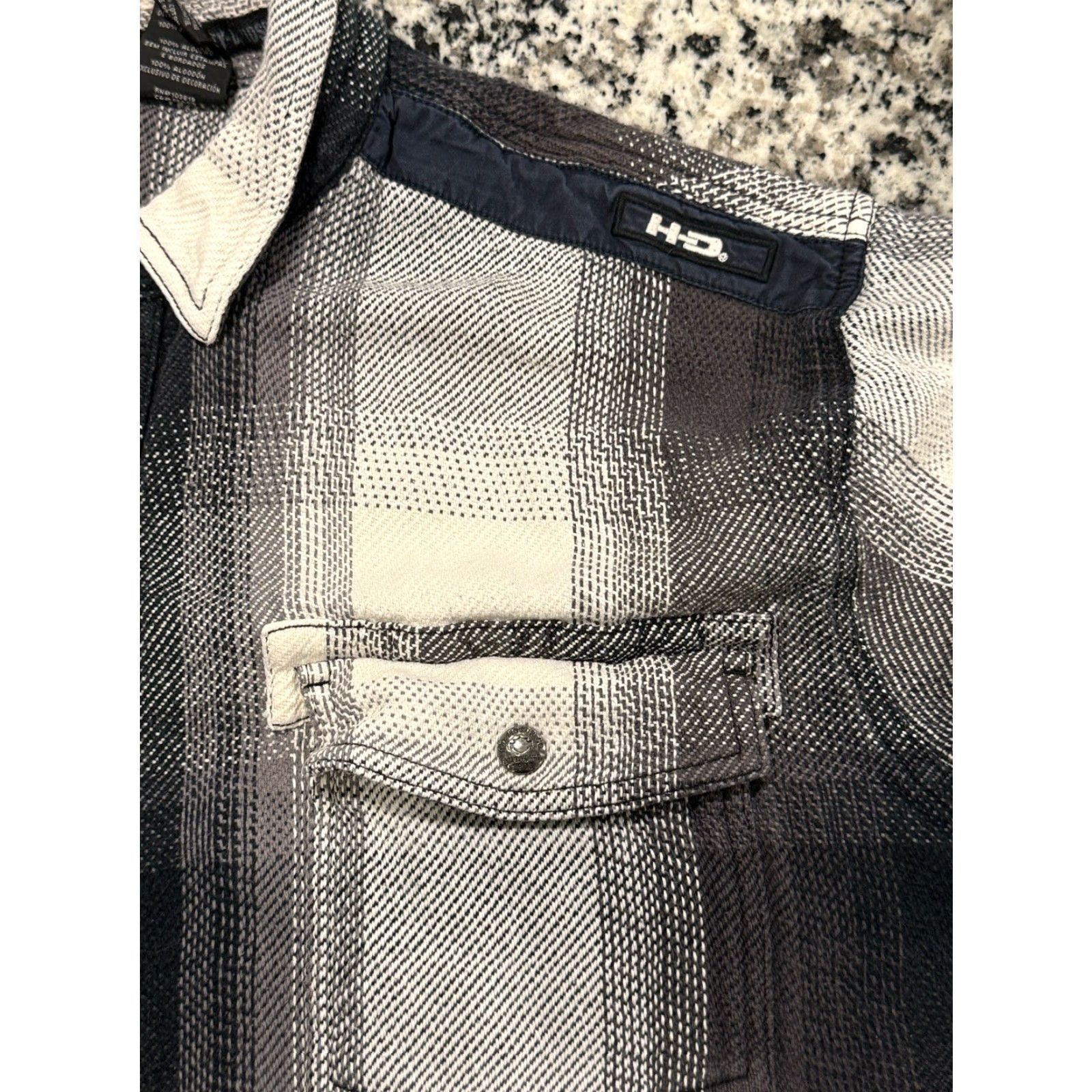 Harley Davidson VINTAGE Harley Davidson Men's Shirt Jacket Shacket Cotton Plaid 3XL Biker Motorcycle Winter Fall Spring Size US XXL / EU 58 / 5 - 4 Thumbnail
