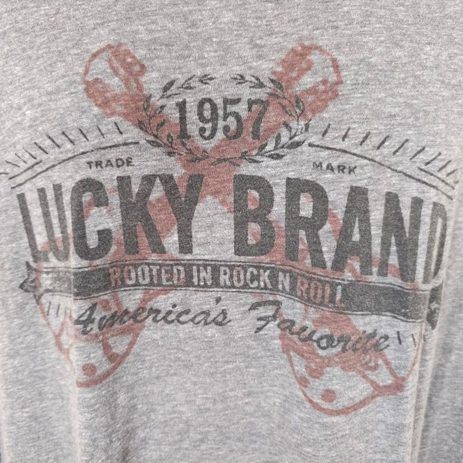 Lucky Brand VINTAGE? Lucky Brand T Shirt Mens XL Gray Rooted In Rock N Roll Streetwear Size US XL / EU 56 / 4 - 3 Thumbnail