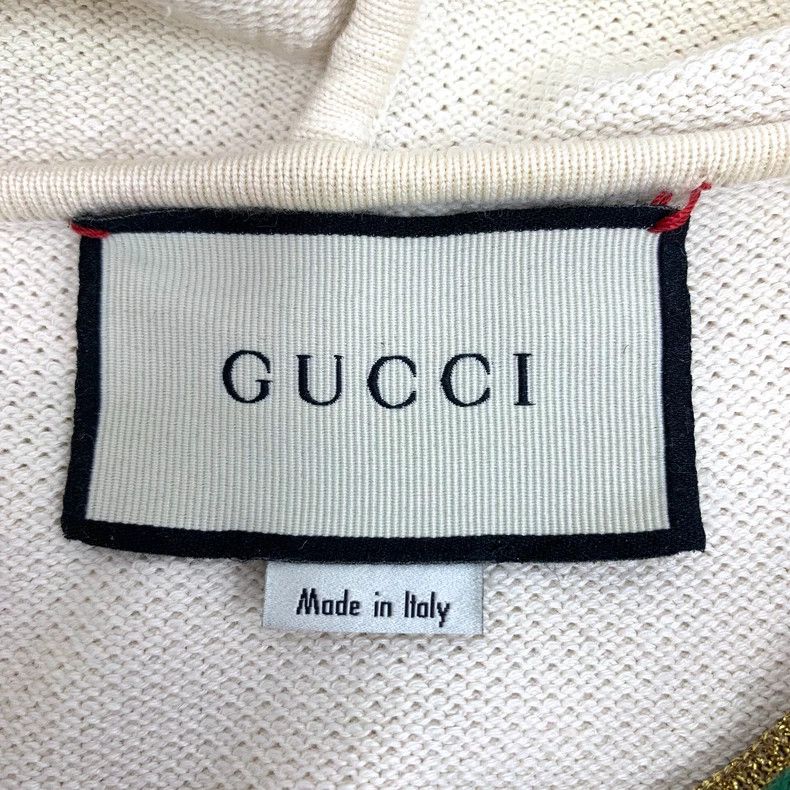 Gucci Gucci Beige striped strawberry embroidered cotton hooded lo Size M / US 6-8 / IT 42-44 - 5 Thumbnail