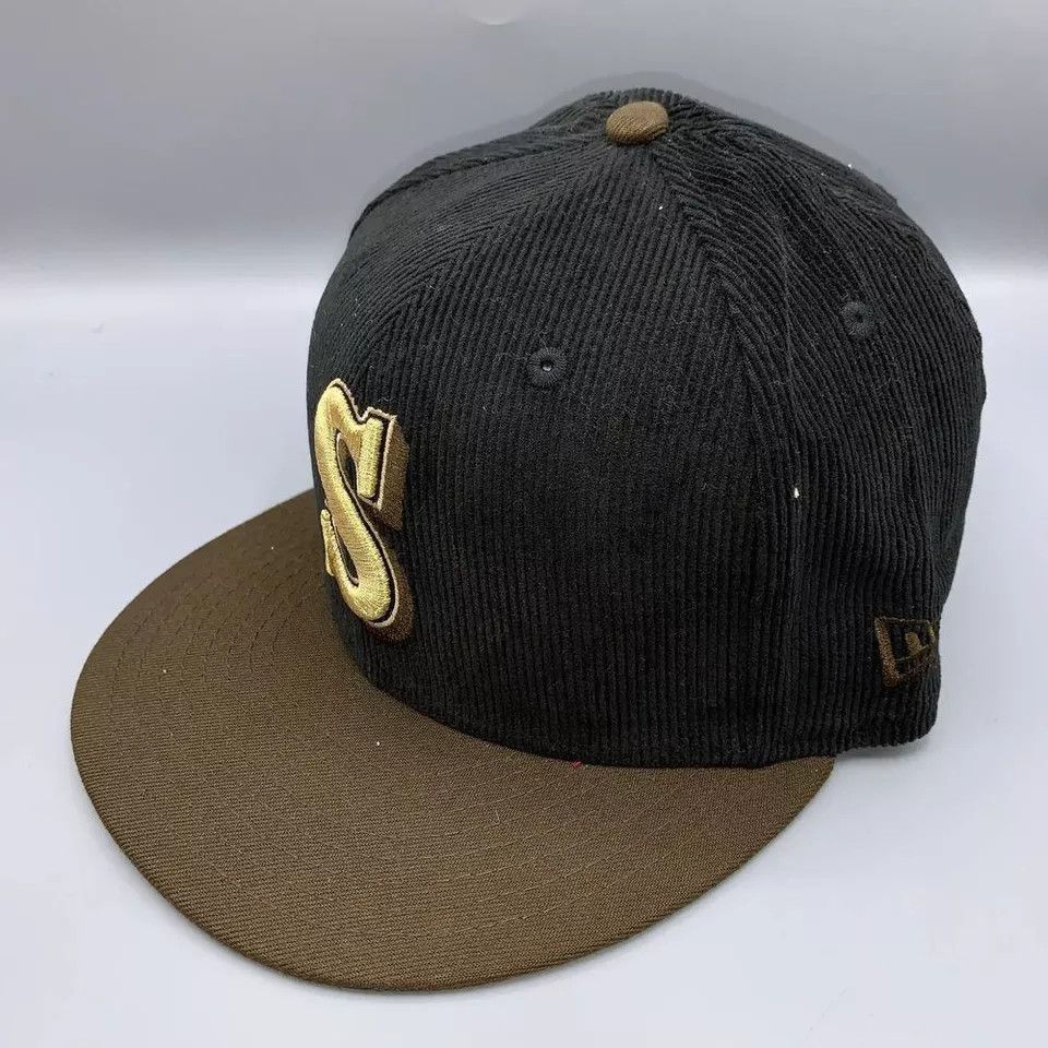 New Era Seattle Mariners Hat Men 7 1/2 Black Corduroy Fitted Cap Size ONE SIZE - 3 Thumbnail