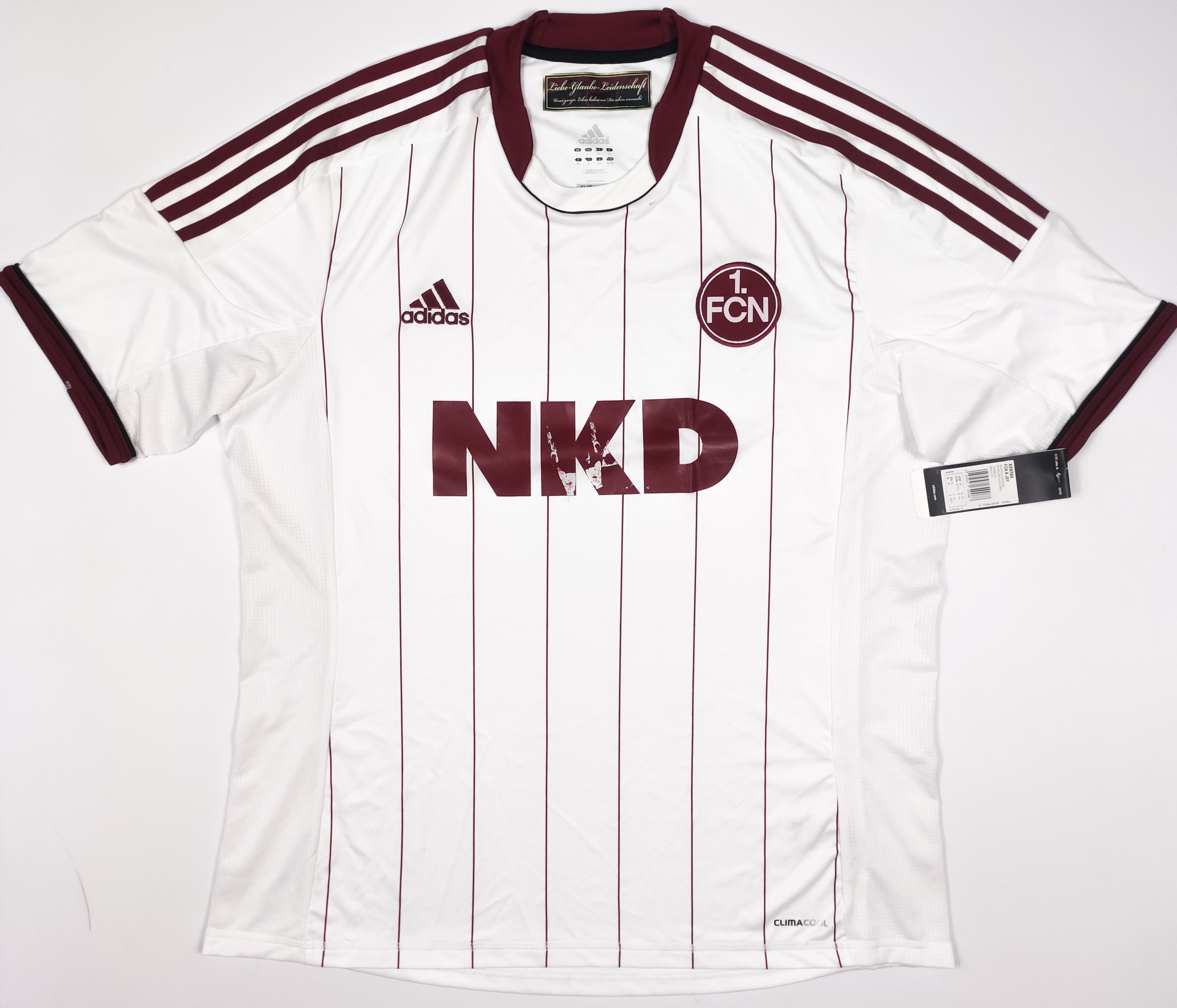 Adidas BNWT 1. FC Nürnberg Adidas 2012 2013 2014 Home Shirt "NKD" Size US XL / EU 56 / 4 - 1 Thumbnail