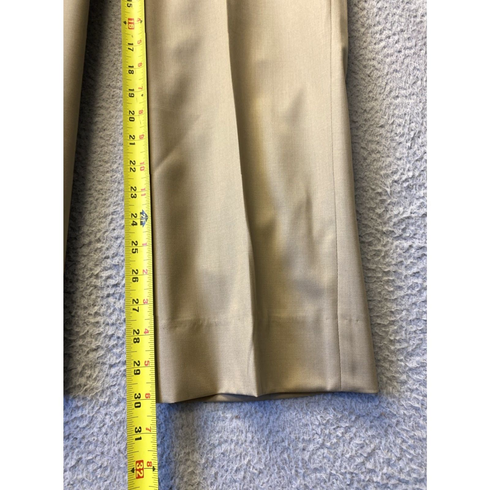 Vintage MENS PAUL BETENLY 35R FLORENCE DRESS PANTS KHAKI 100% WOOL FLAT FRONT STRAIGHT FIT 35x30 Size US 35 - 4 Thumbnail