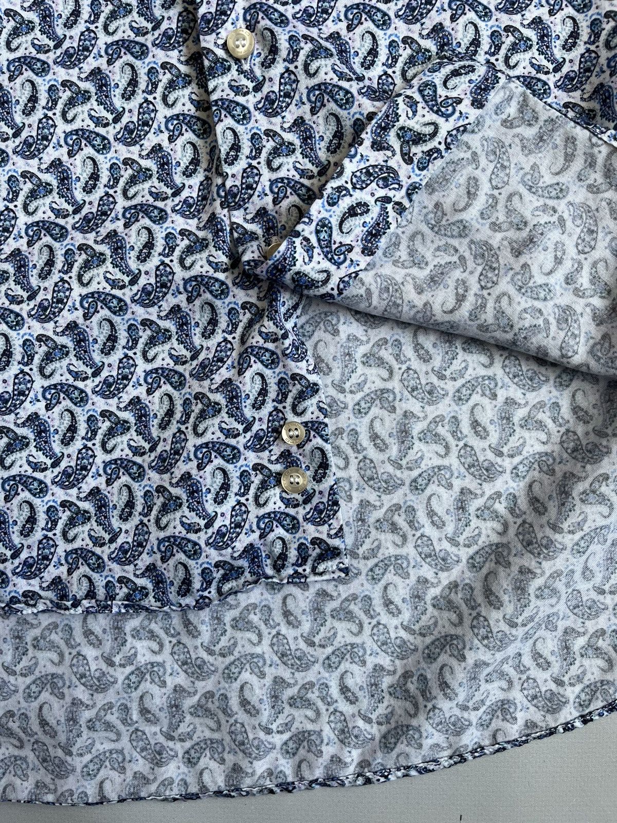 Etro × La Martina × Polo Ralph Lauren Etro Milano Men Blue Paisley Button Up Shirt Size US M / EU 48-50 / 2 - 6 Thumbnail
